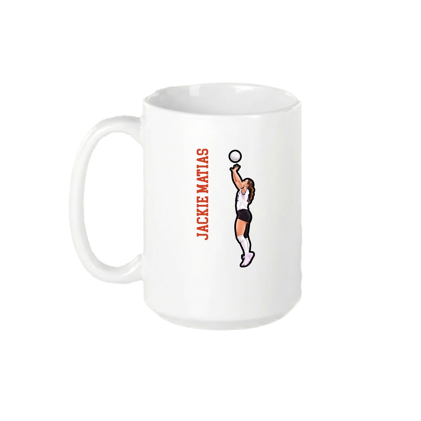 15oz Coffee Mug — Name Vertical in White