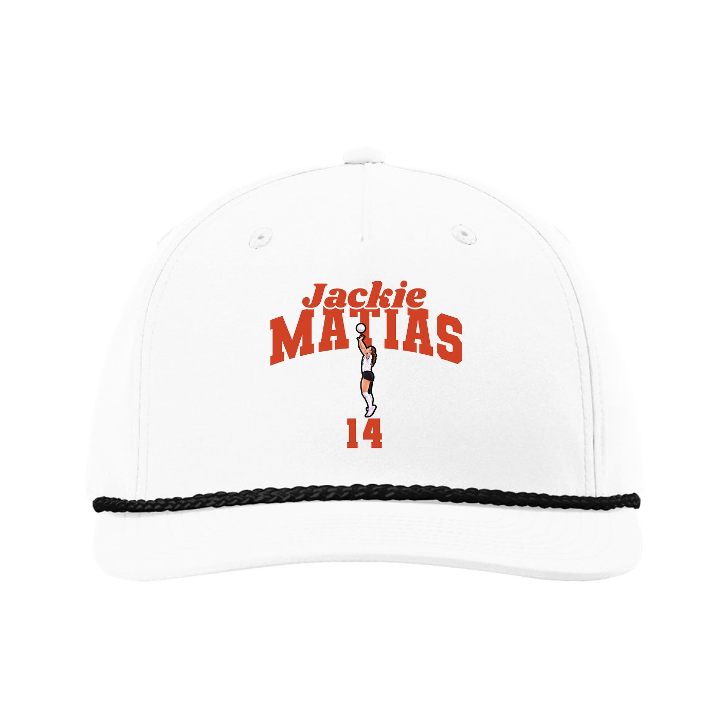 Five-Panel Classic Rope Cap — Signature Arch in White