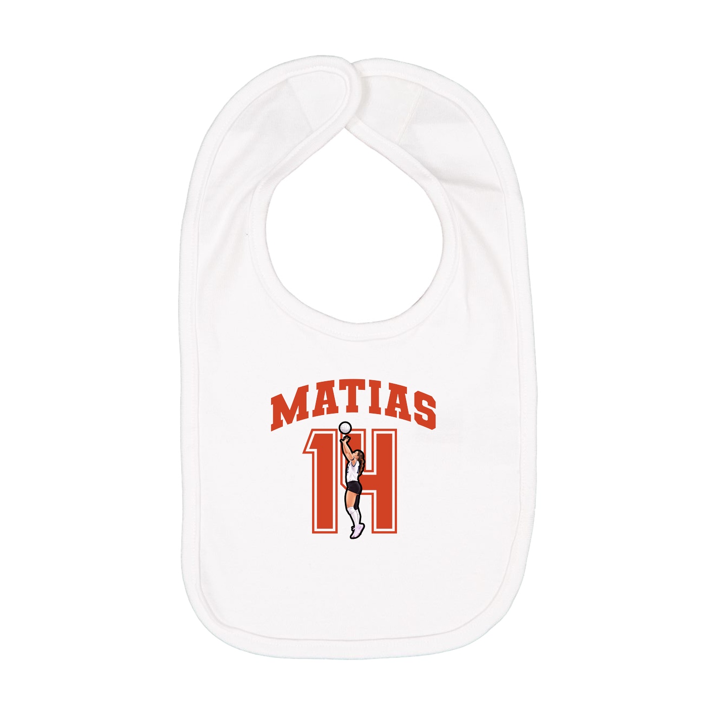 Infant Bib — Number in White