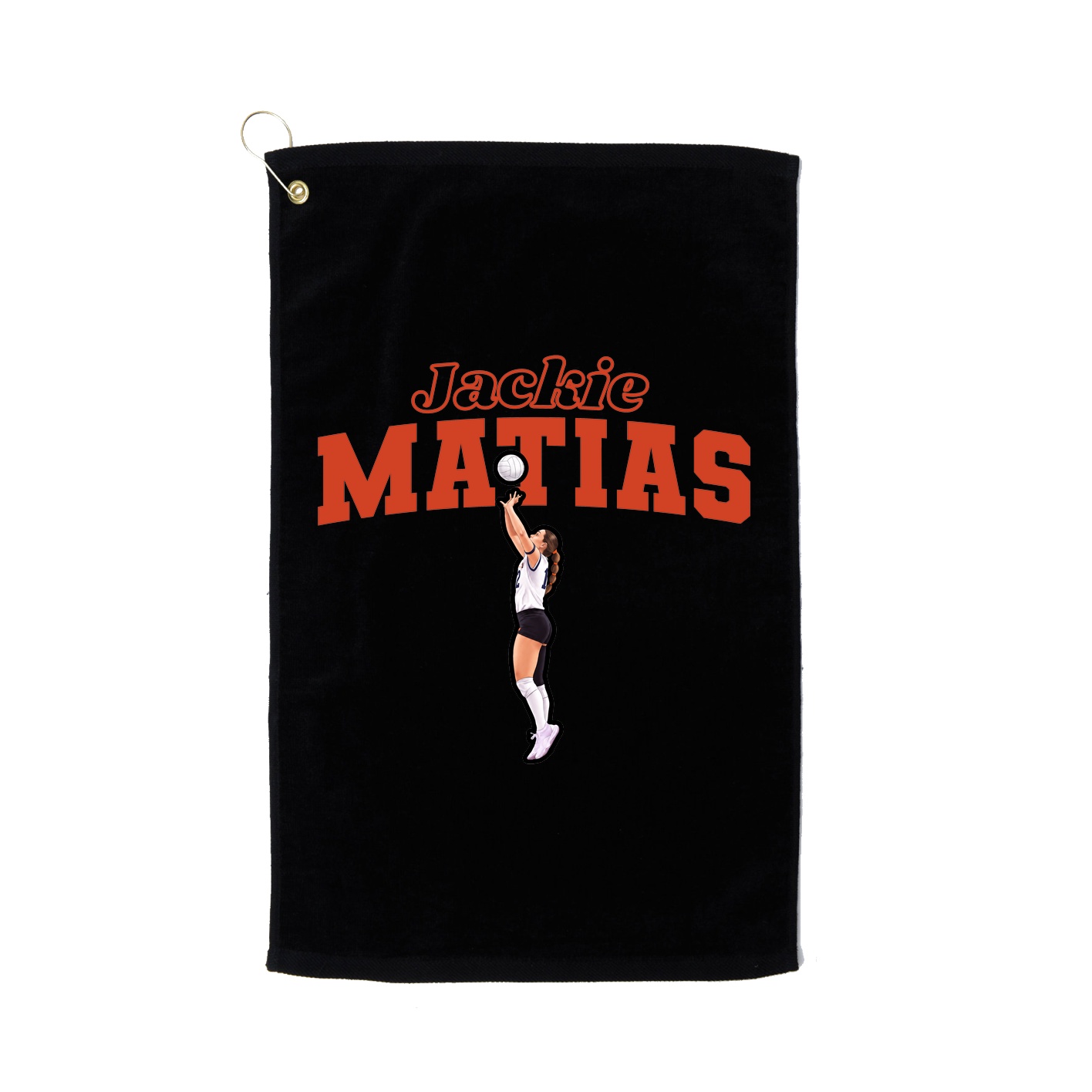 Golf Towel — Name Arch in Black