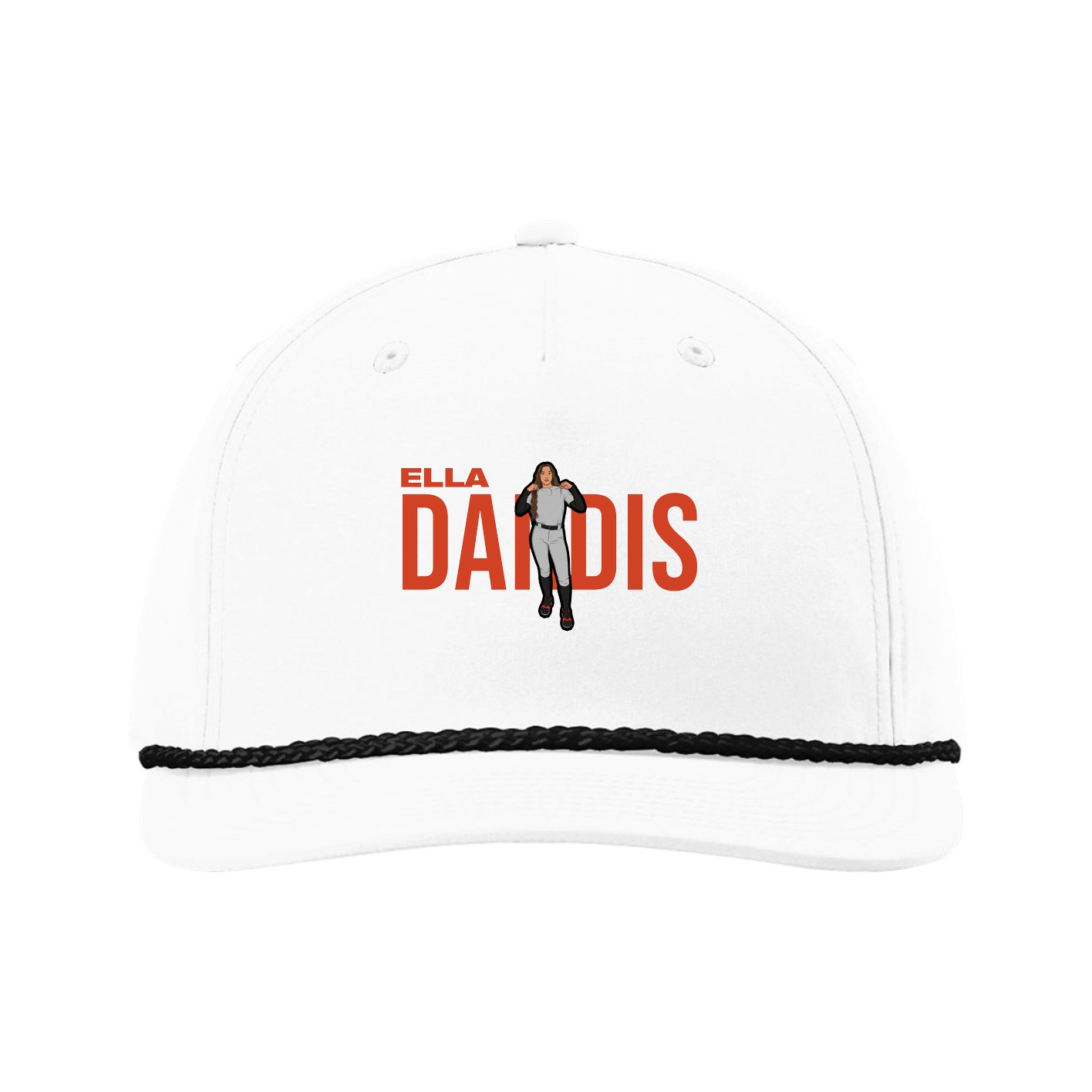 Five-Panel Classic Rope Cap — Player Name in White