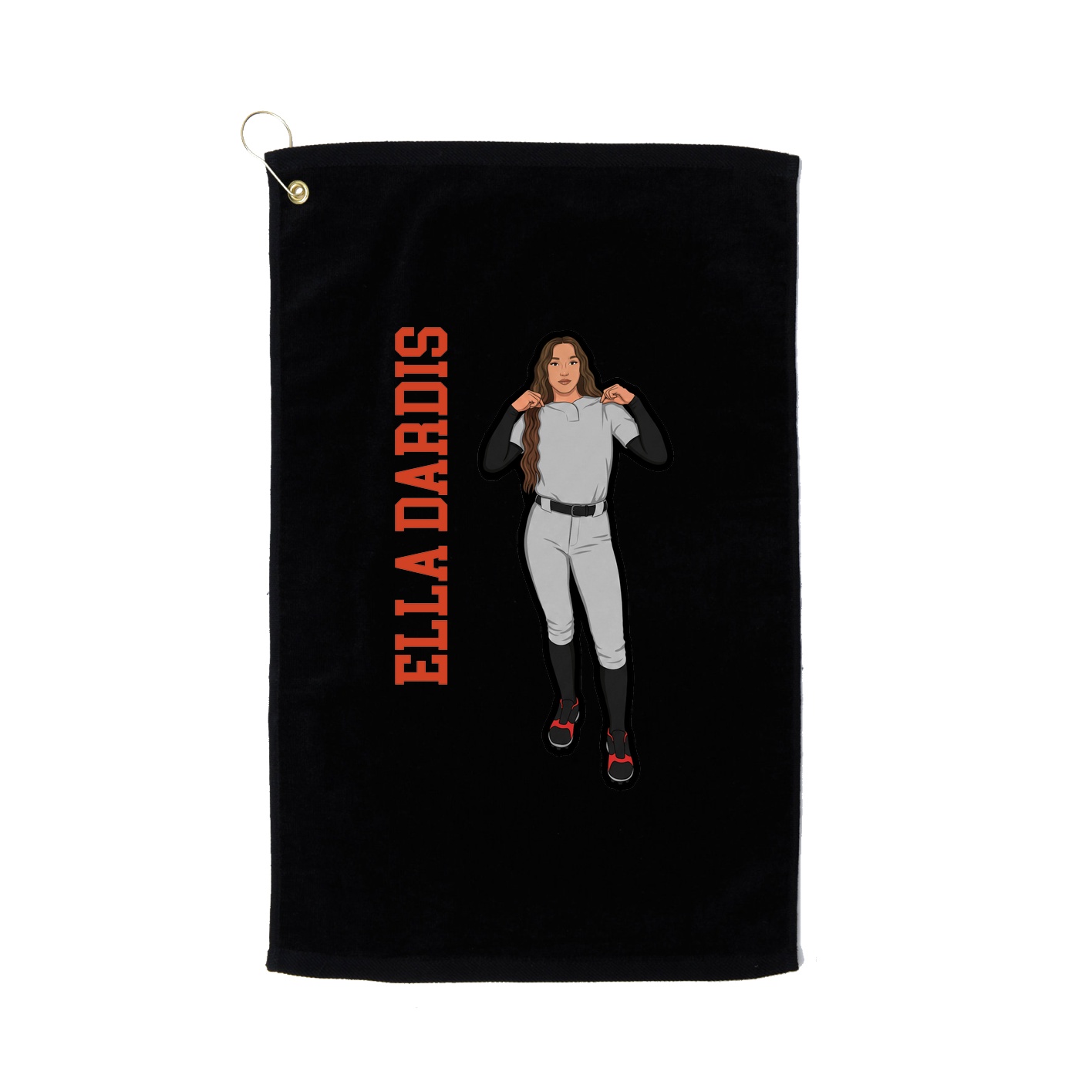 Golf Towel — Name Vertical in Black