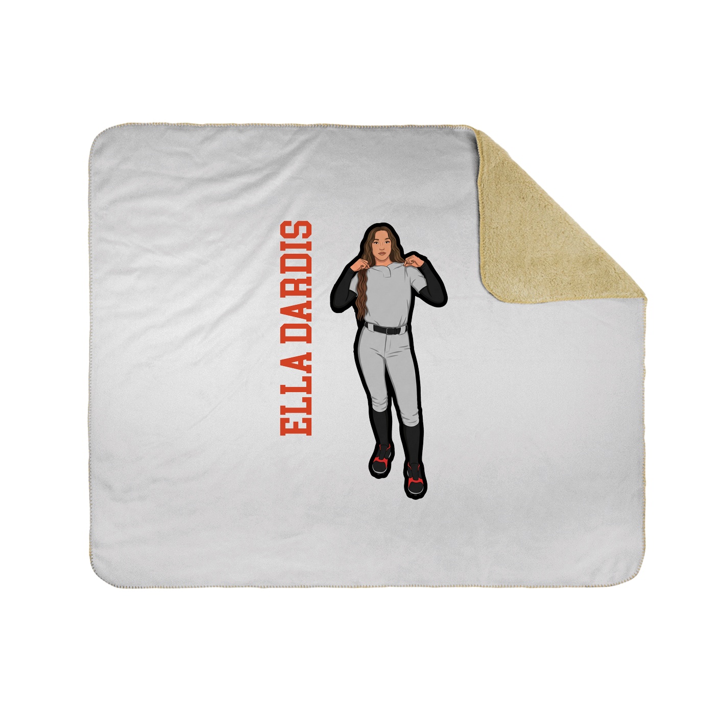 Throw Blanket — Name Vertical in White