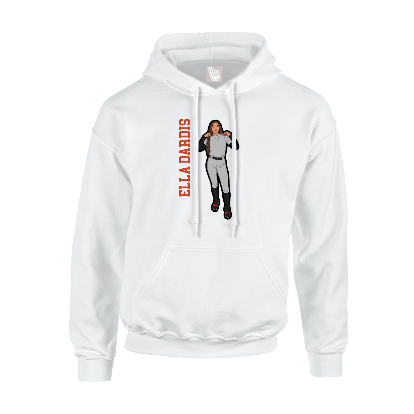 Hoodie — Name Vertical in White