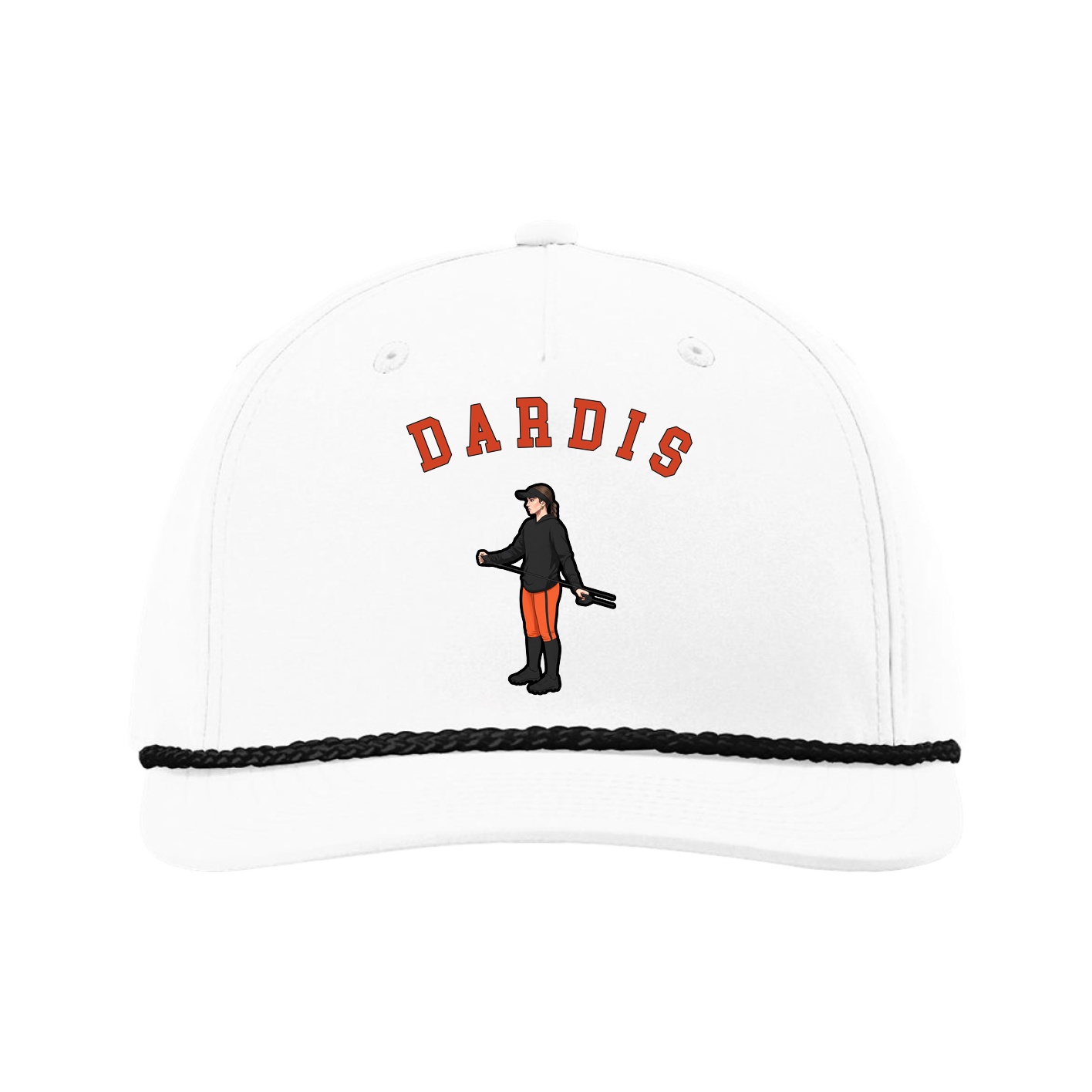 Five-Panel Classic Rope Cap — Shirsey Arch in White