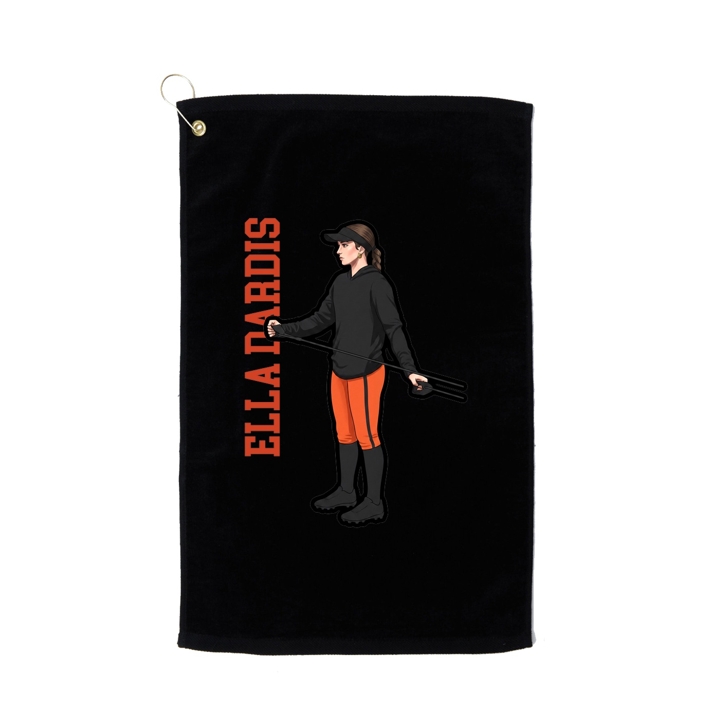 Golf Towel — Name Vertical in Black