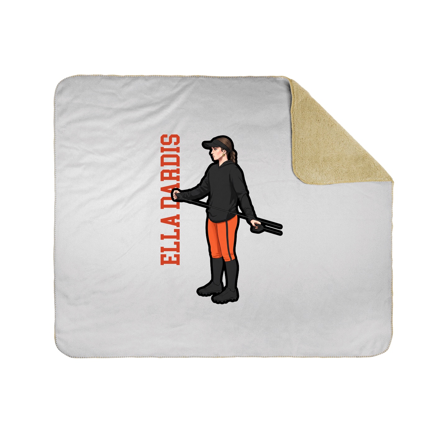 Throw Blanket — Name Vertical in White