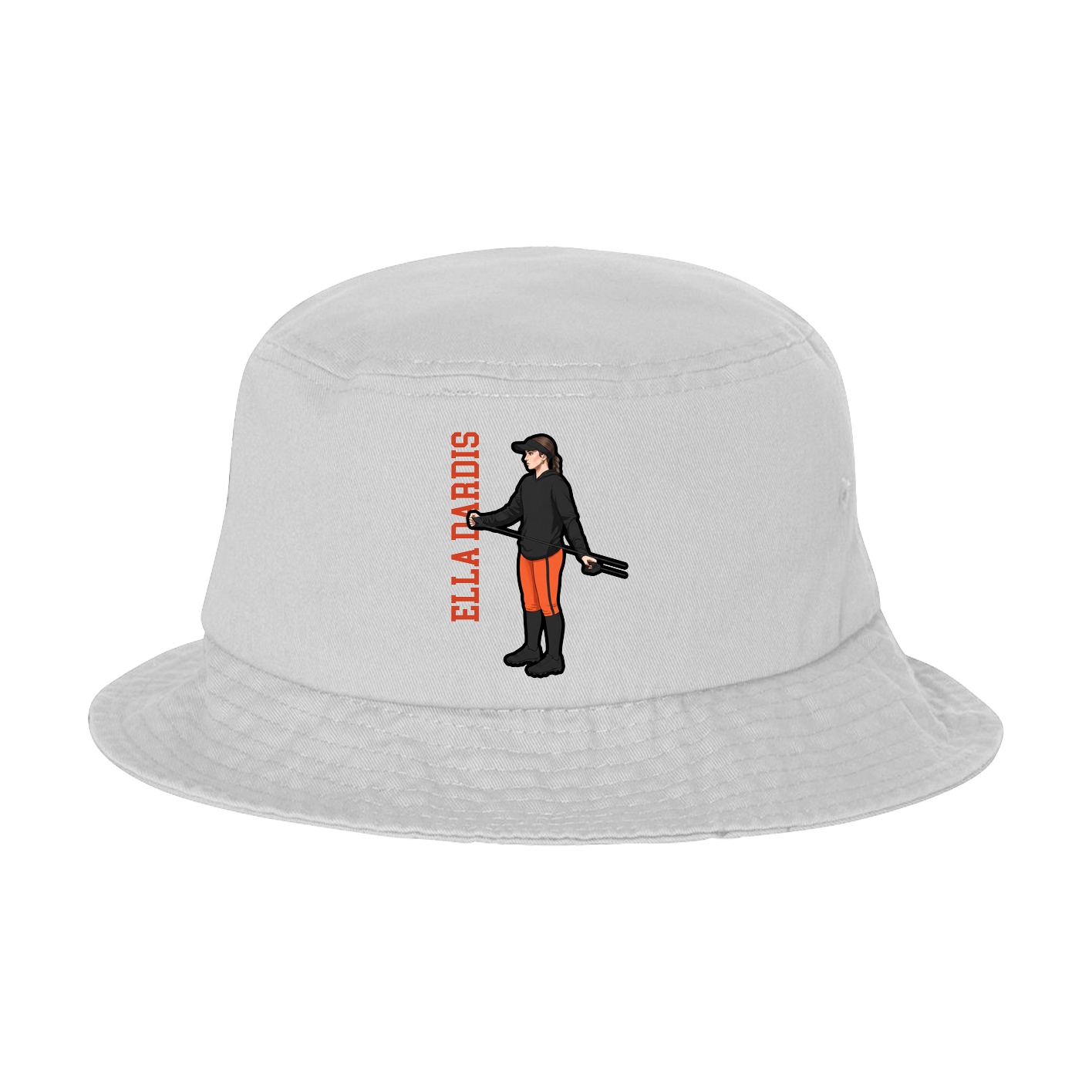 Bucket Cap — Name Vertical in White