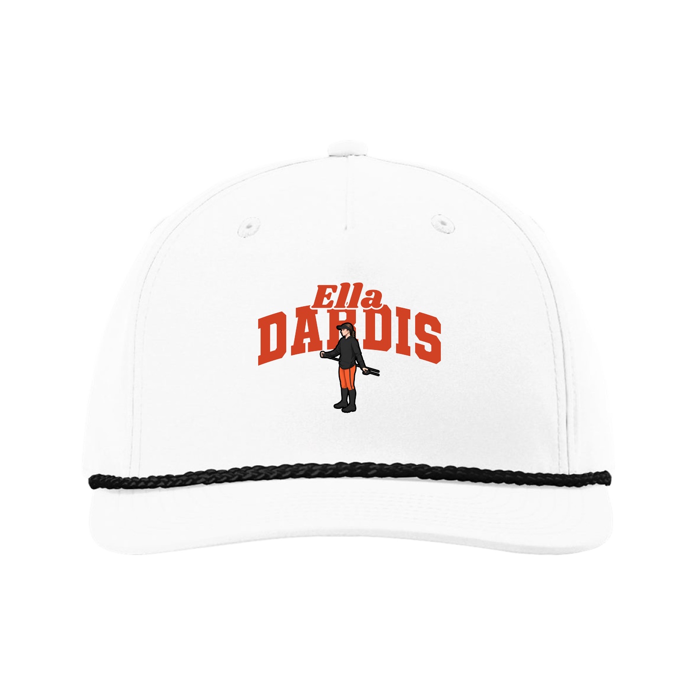 Five-Panel Classic Rope Cap — Signature Arch in White