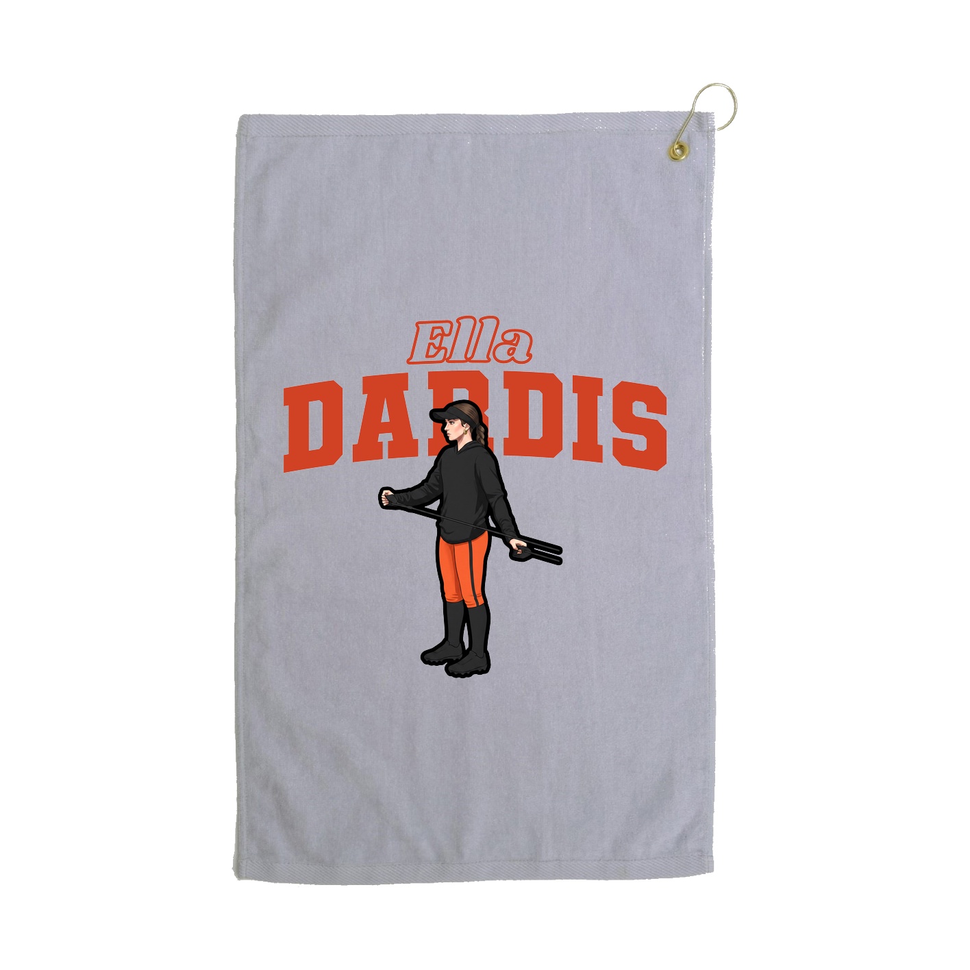 Golf Towel — Name Arch in Grey
