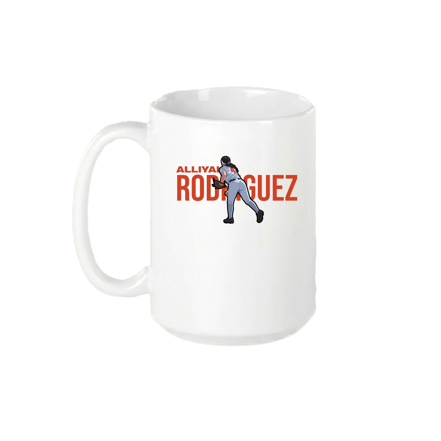 15oz Coffee Mug — Player Name in White