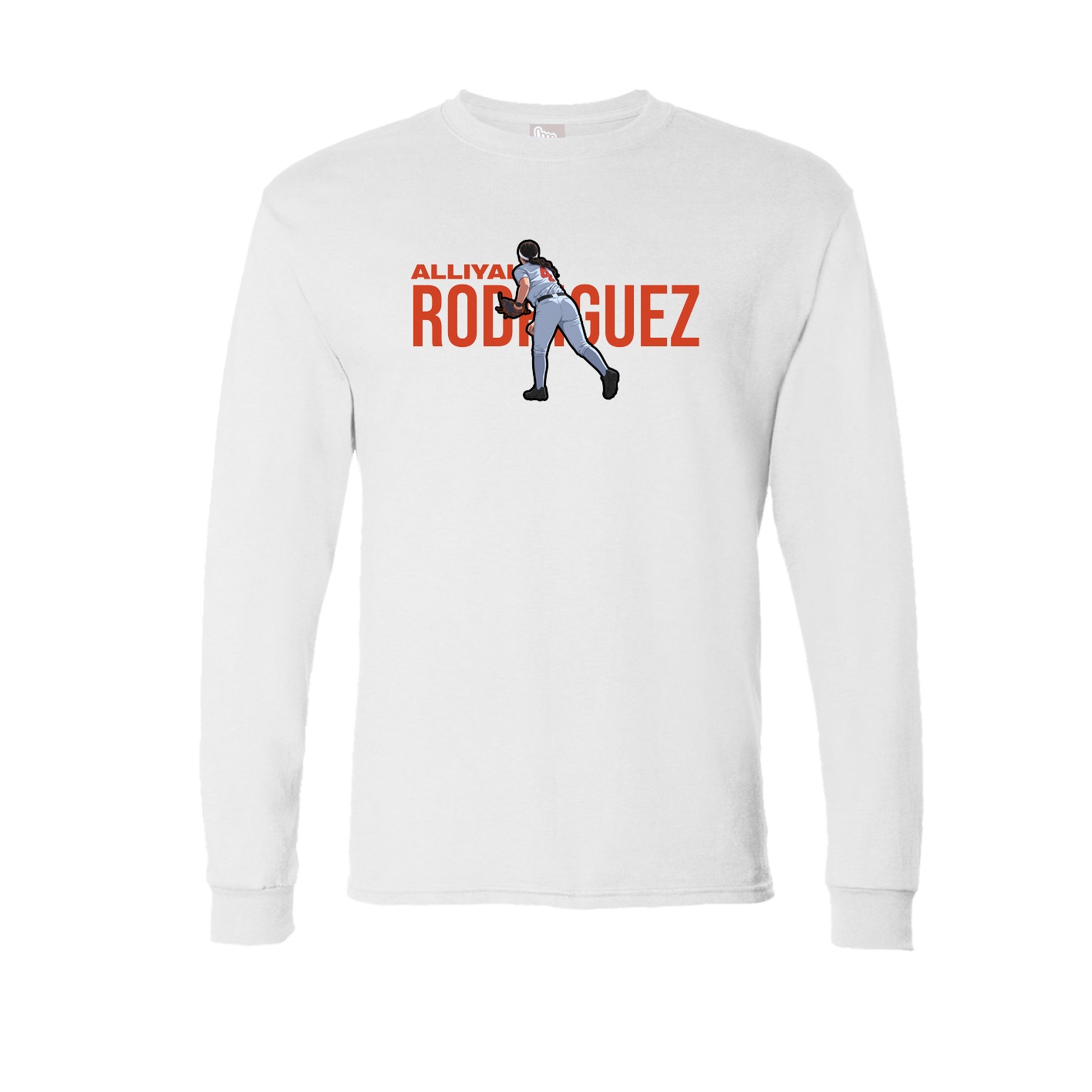 Long Sleeve Tee — Player Name in White