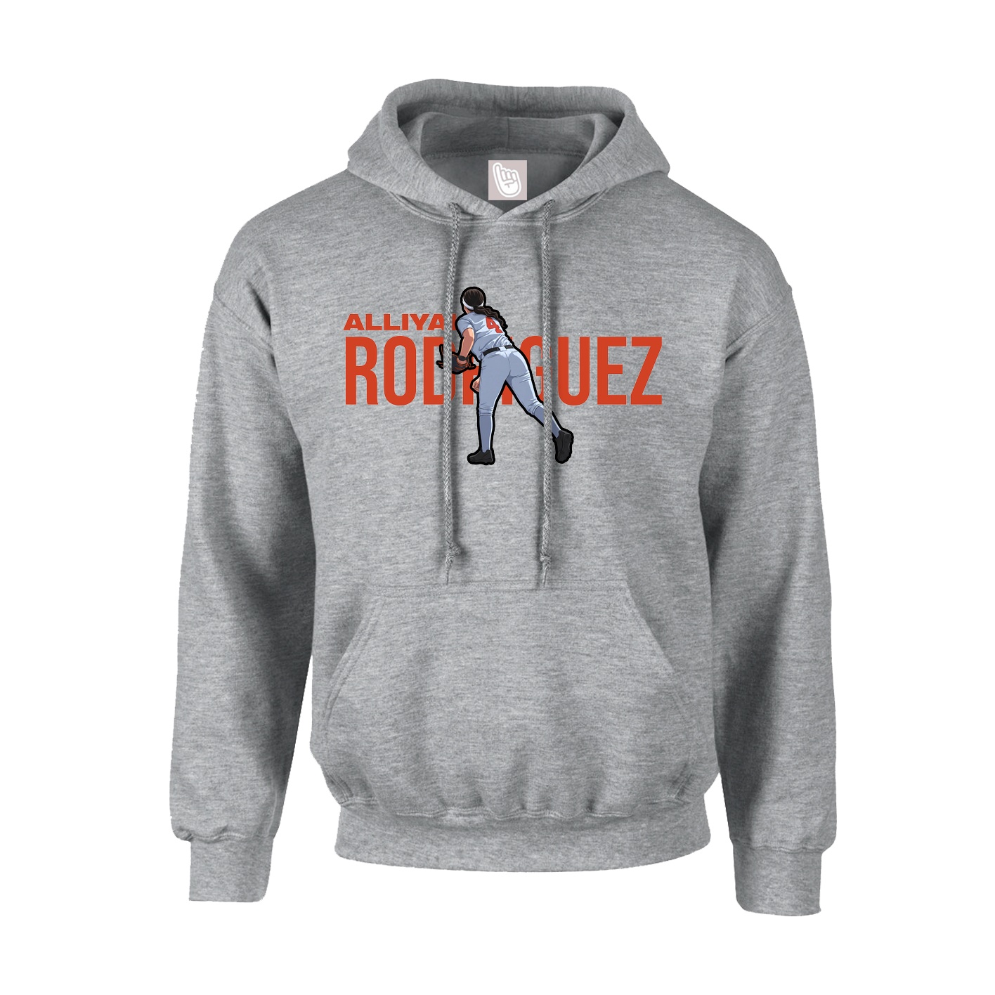 Hoodie — Player Name in Grey