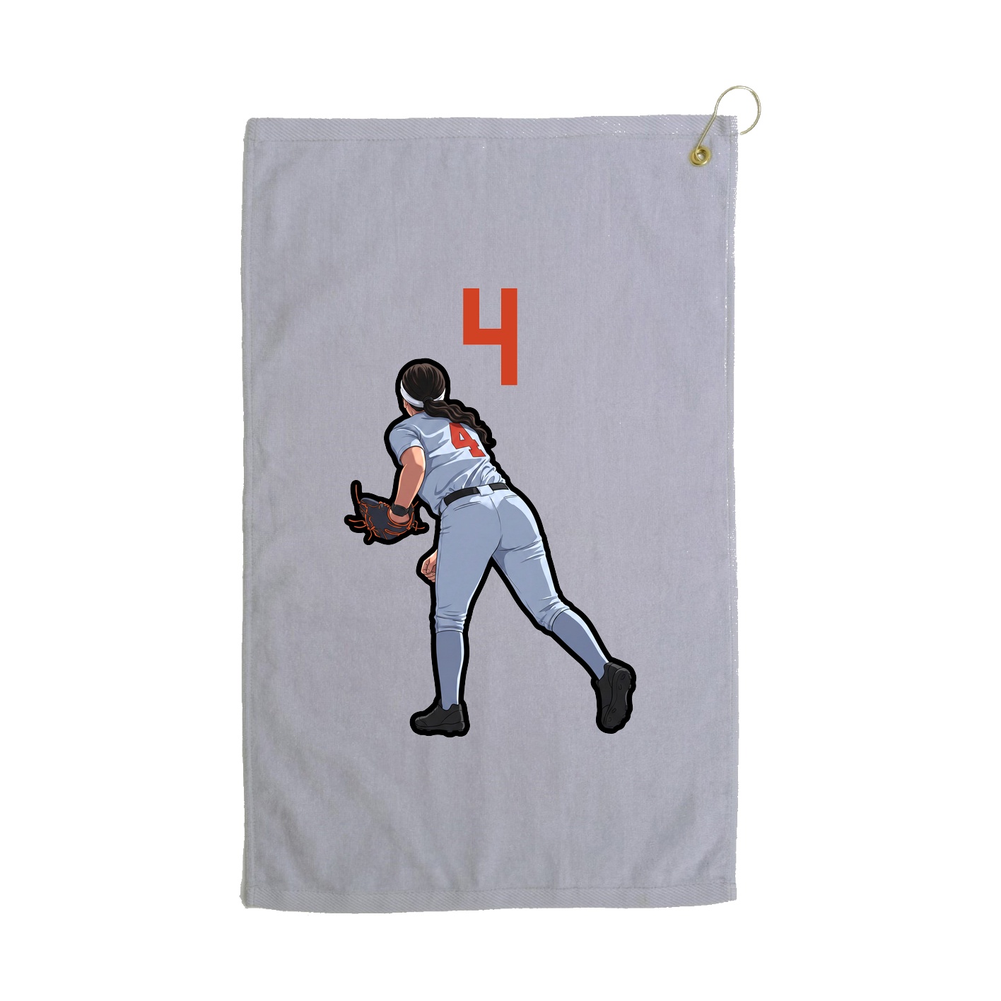 Golf Towel — Number Top in Grey