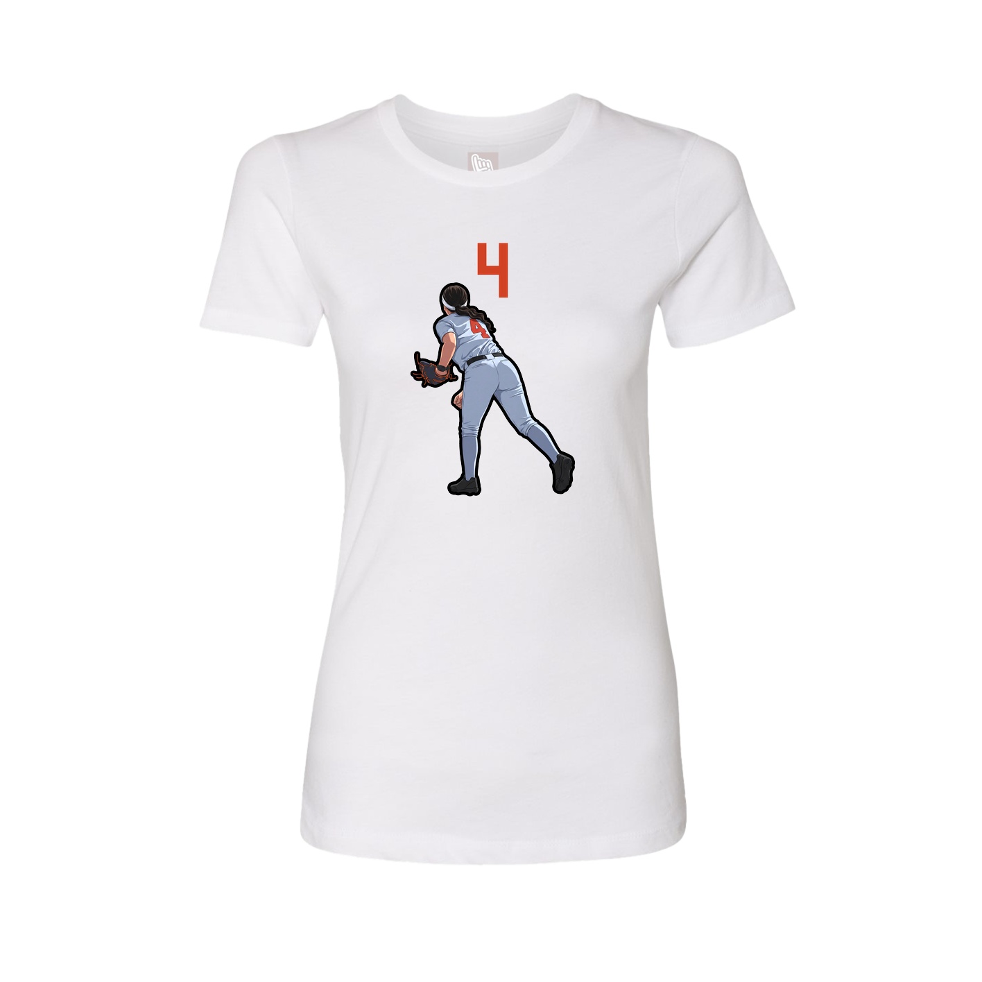 Fitted Women's Tee — Number Top in White