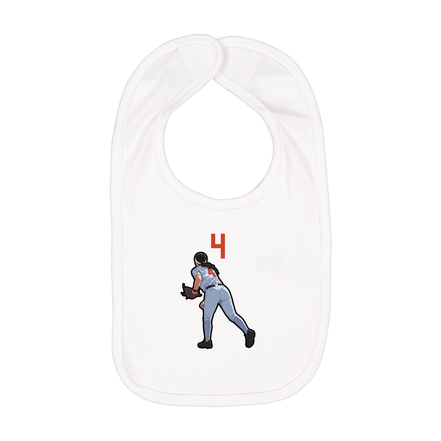 Infant Bib — Number Top in White
