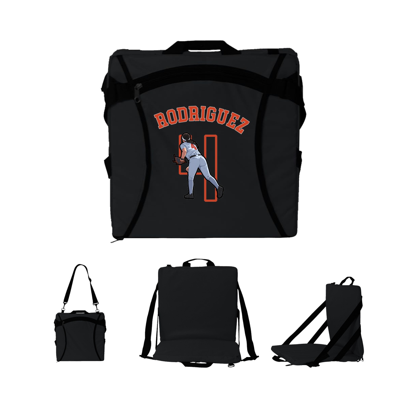 Folding Stadium Seat — Shirsey Arch in Black