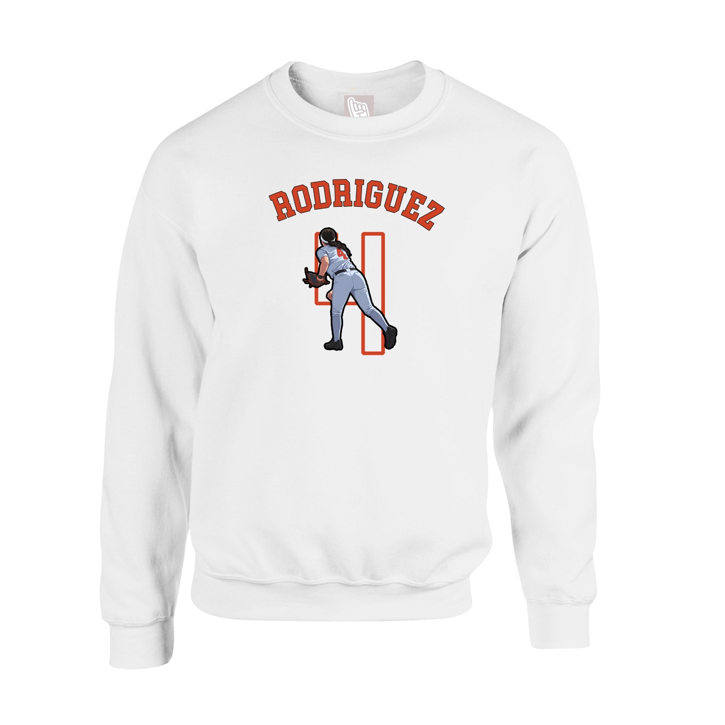 Fleece Crew — Shirsey Arch in White