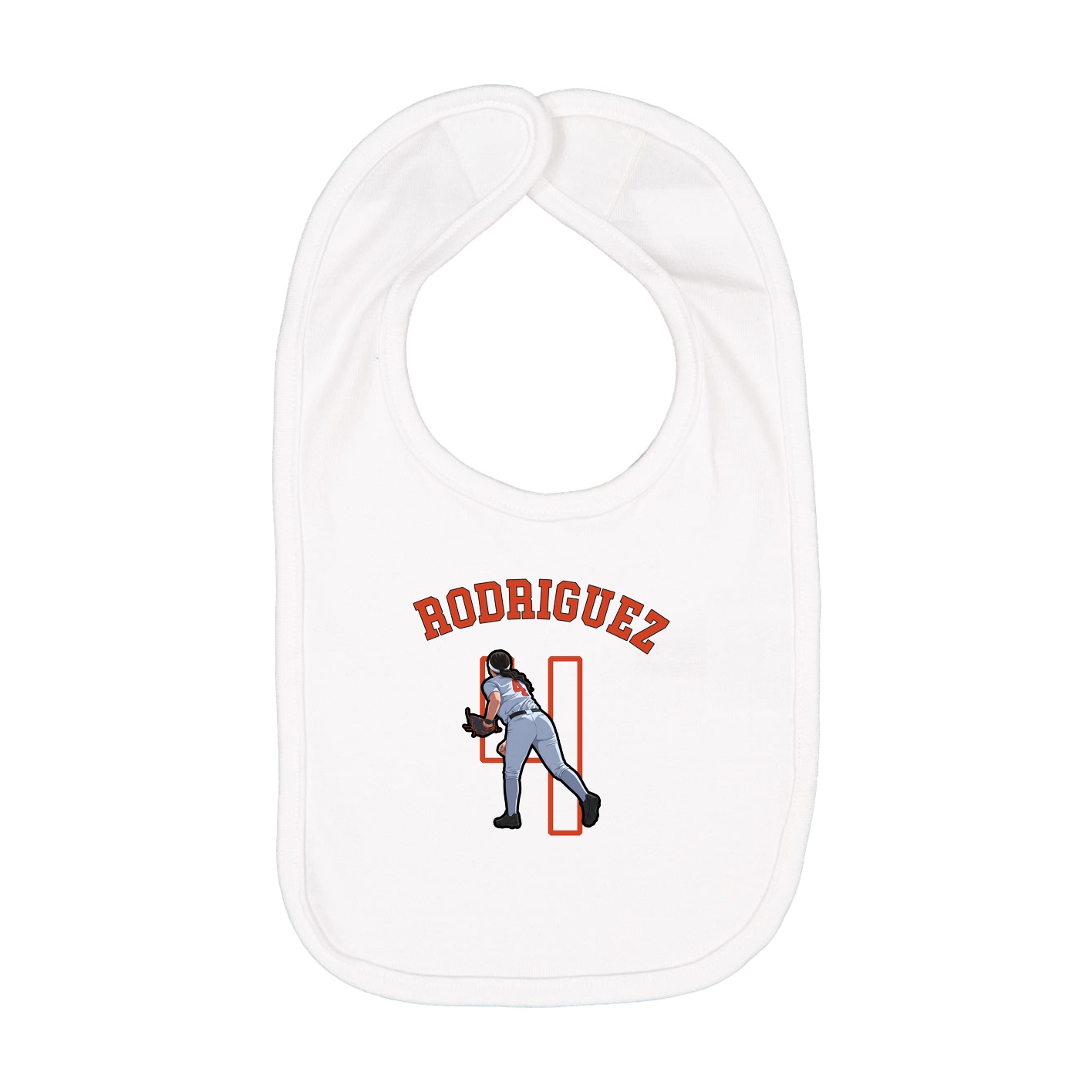 Infant Bib — Shirsey Arch in White