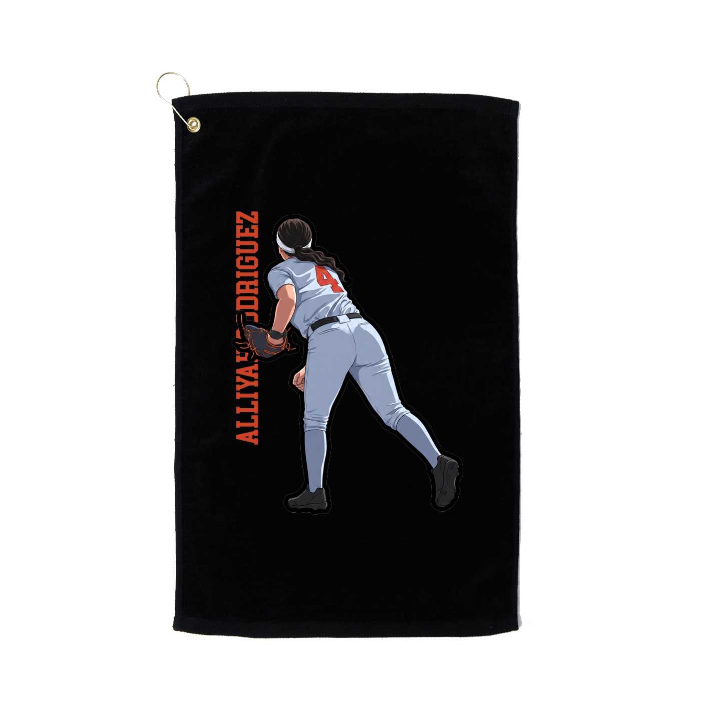 Golf Towel — Name Vertical in Black