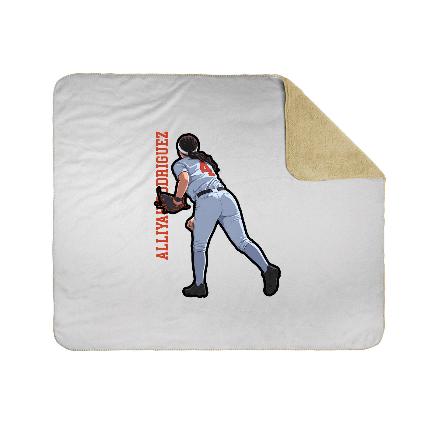 Throw Blanket — Name Vertical in White