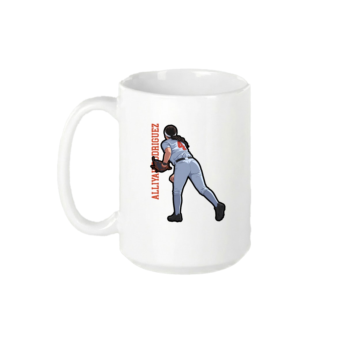 15oz Coffee Mug — Name Vertical in White