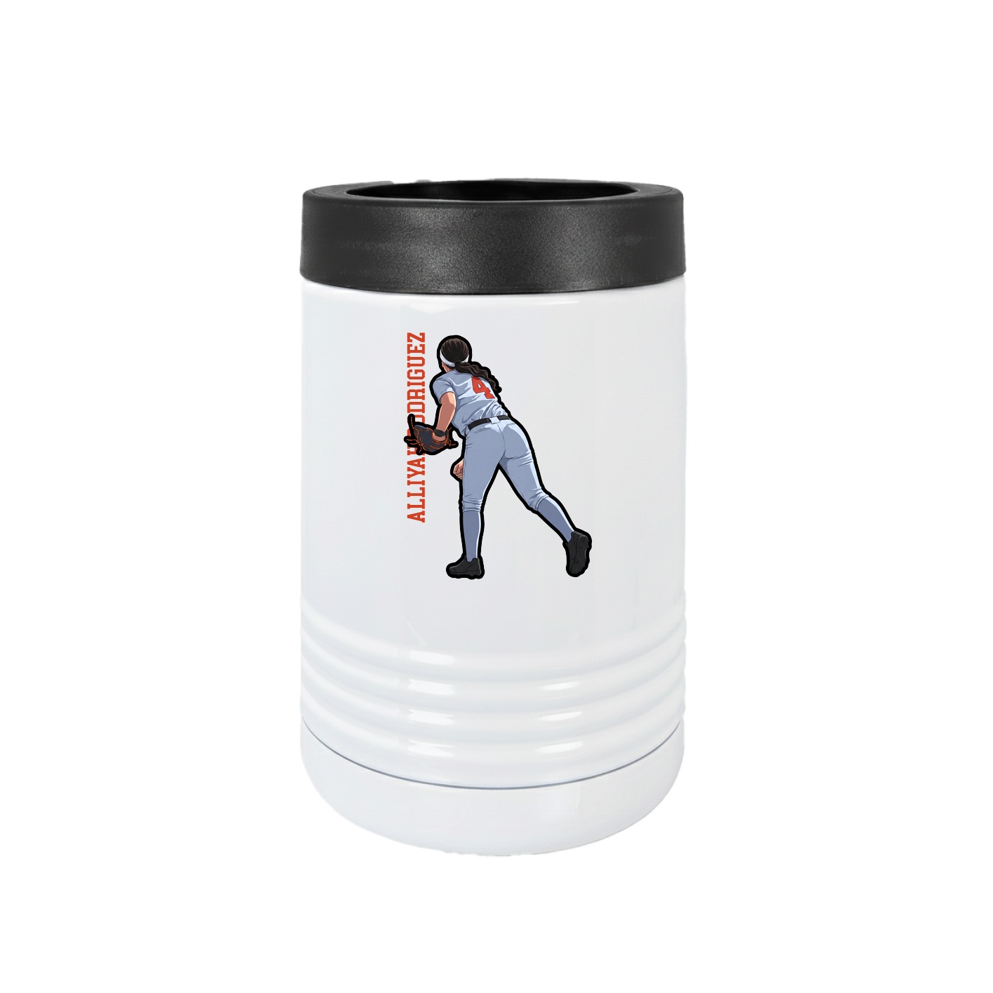 Beverage Holder — Name Vertical in White