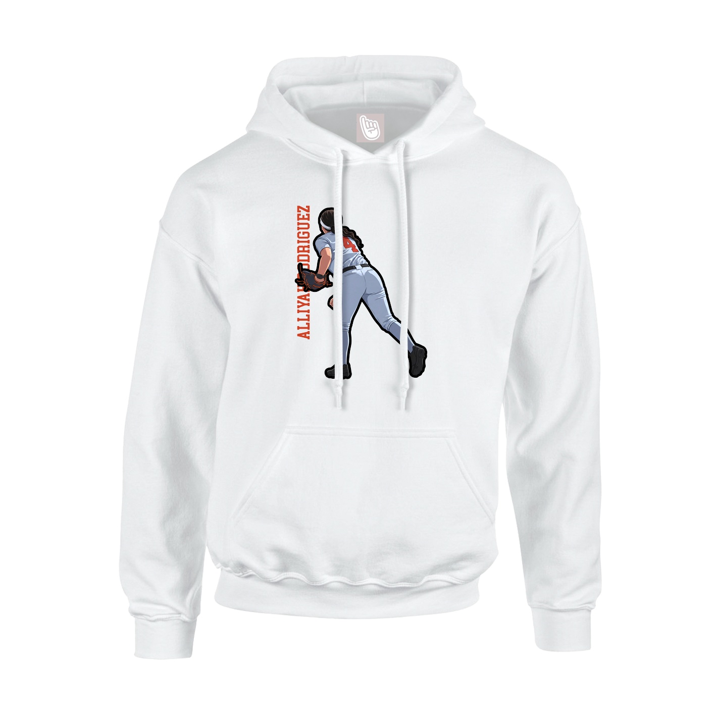 Hoodie — Name Vertical in White