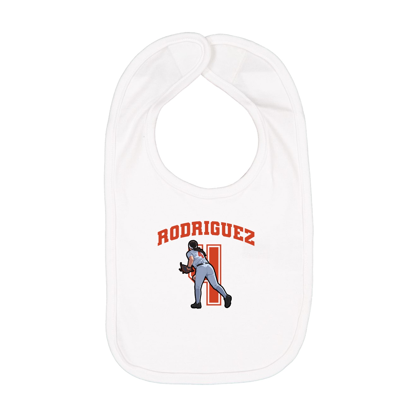 Infant Bib — Number in White