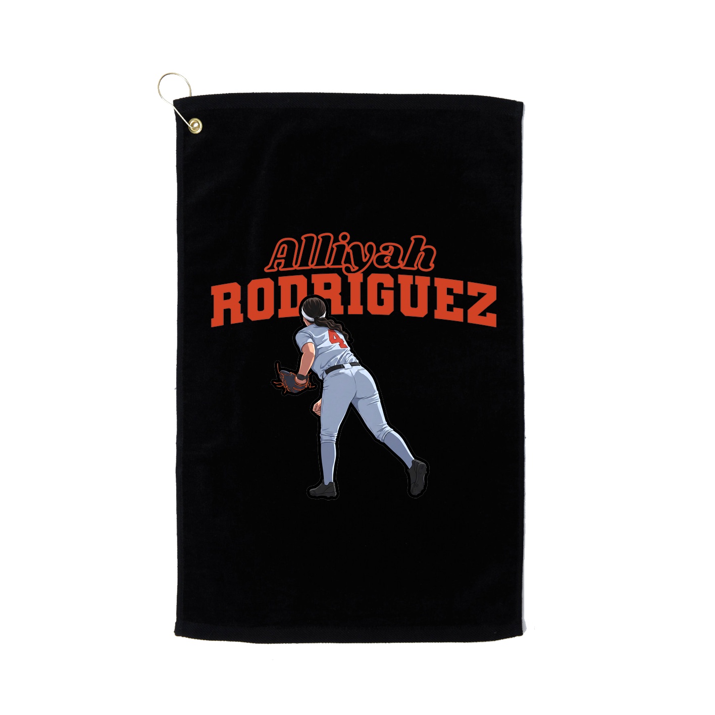 Golf Towel — Name Arch in Black