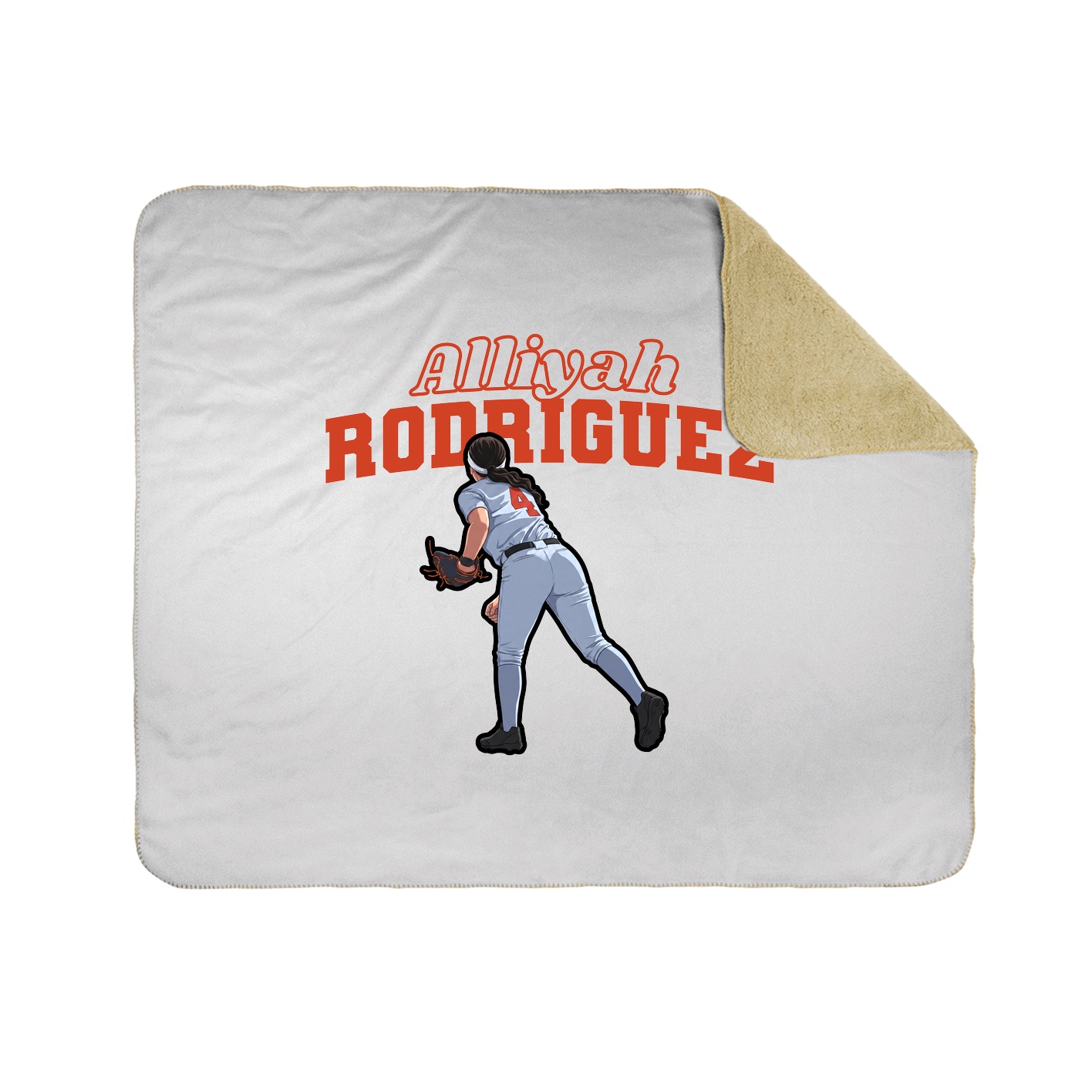 Throw Blanket — Name Arch in White