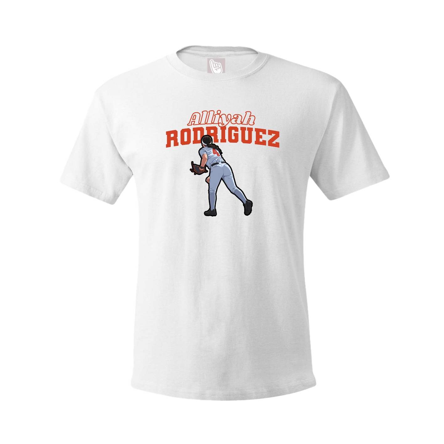 Youth Tee — Name Arch in White