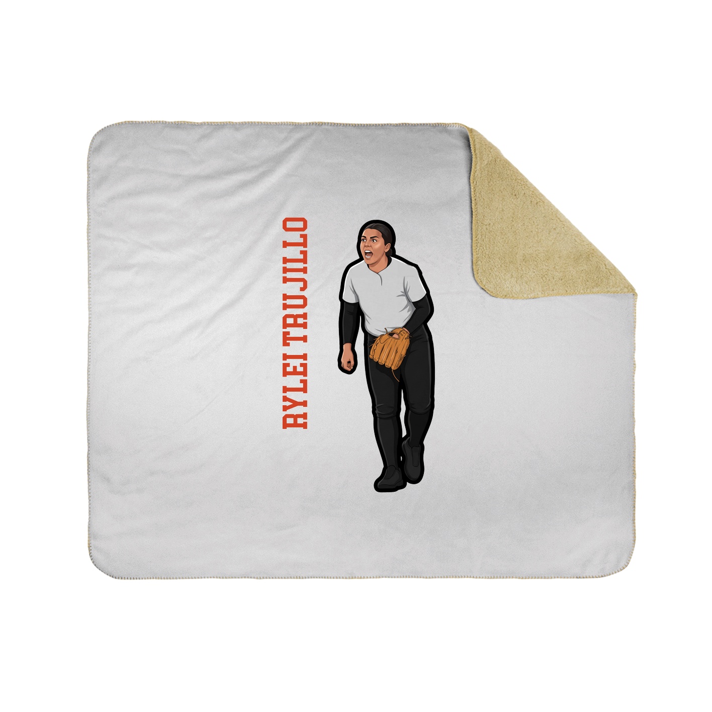 Throw Blanket — Name Vertical in White