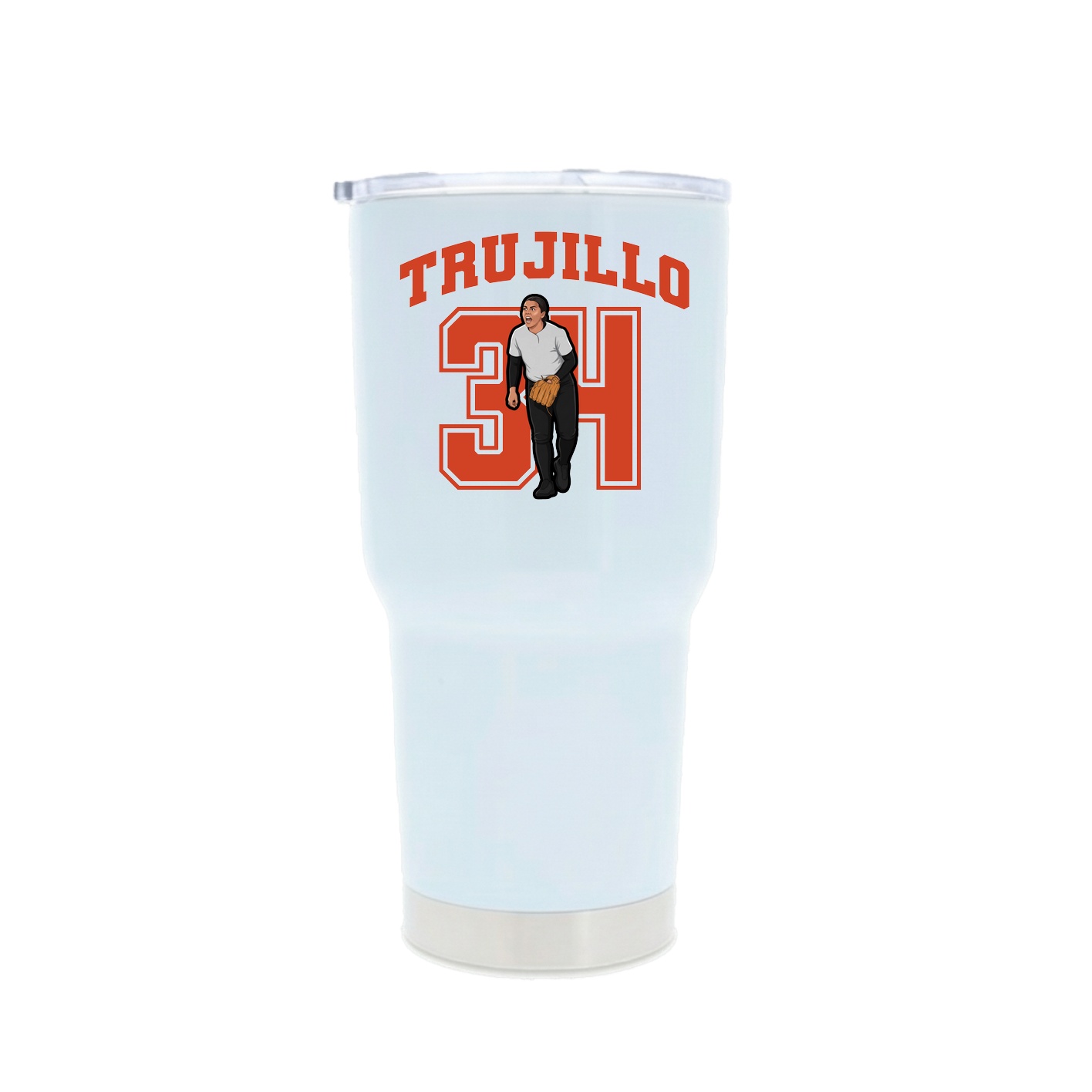 30oz Stainless Steel Tumbler — Number in White