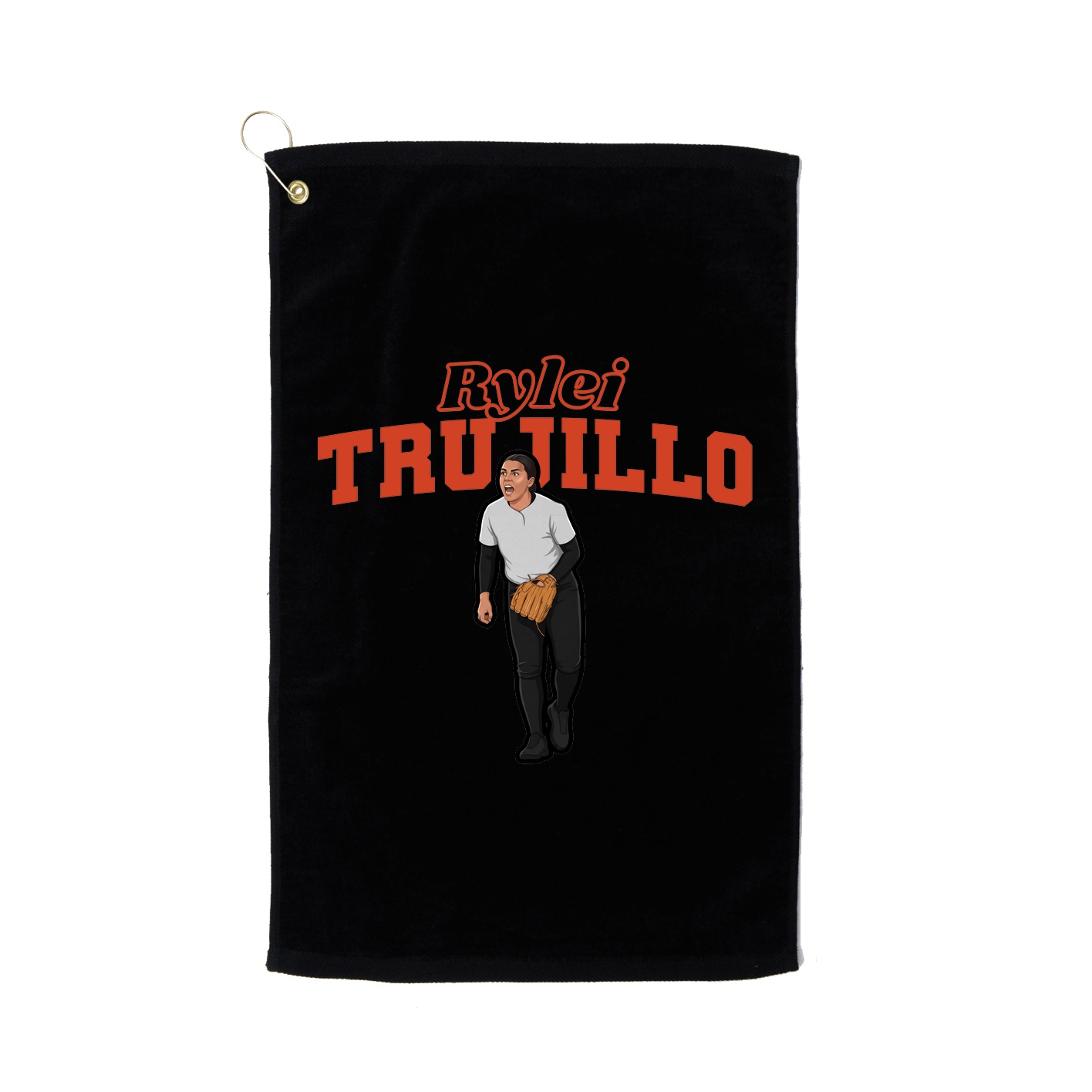 Golf Towel — Name Arch in Black