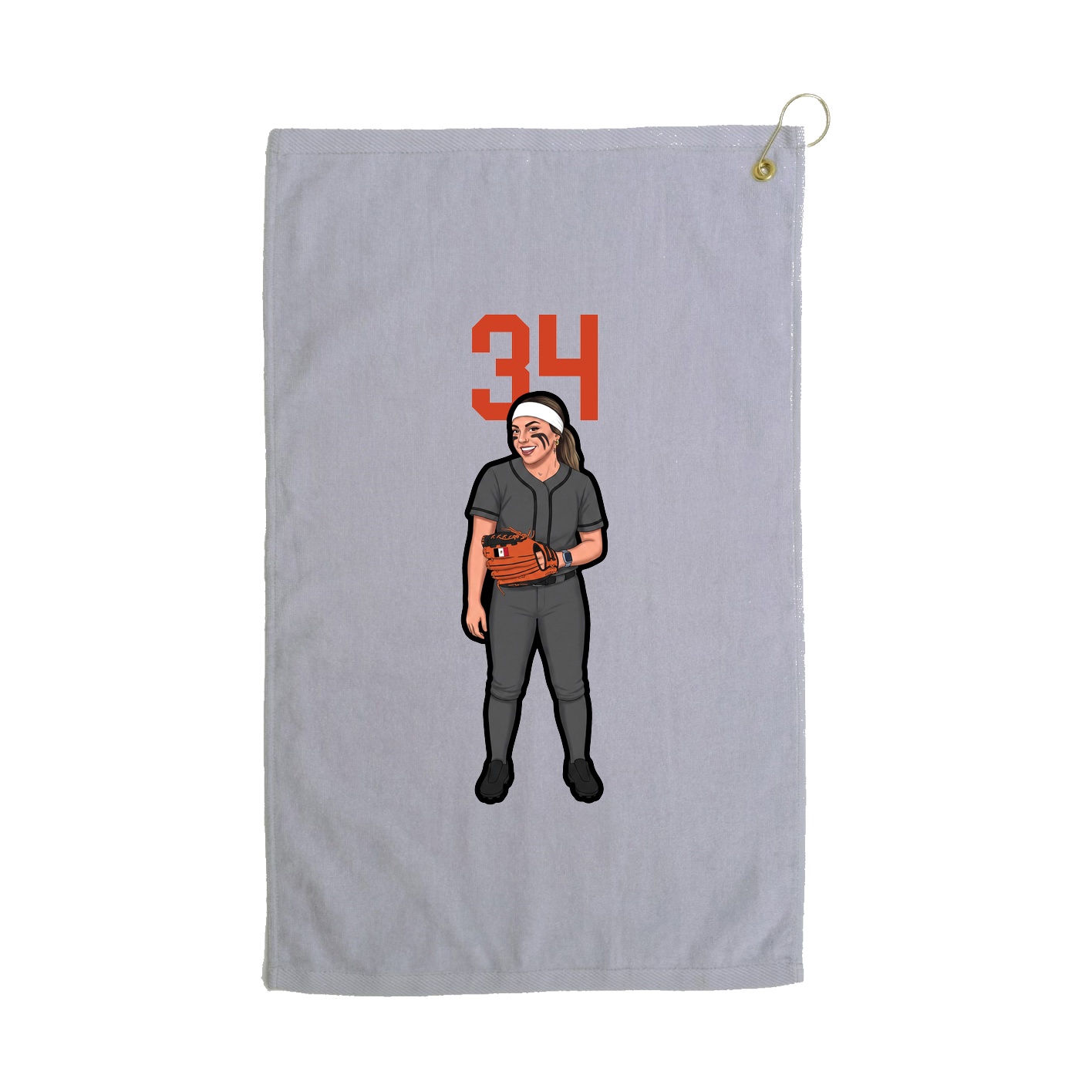 Golf Towel — Number Top in Grey