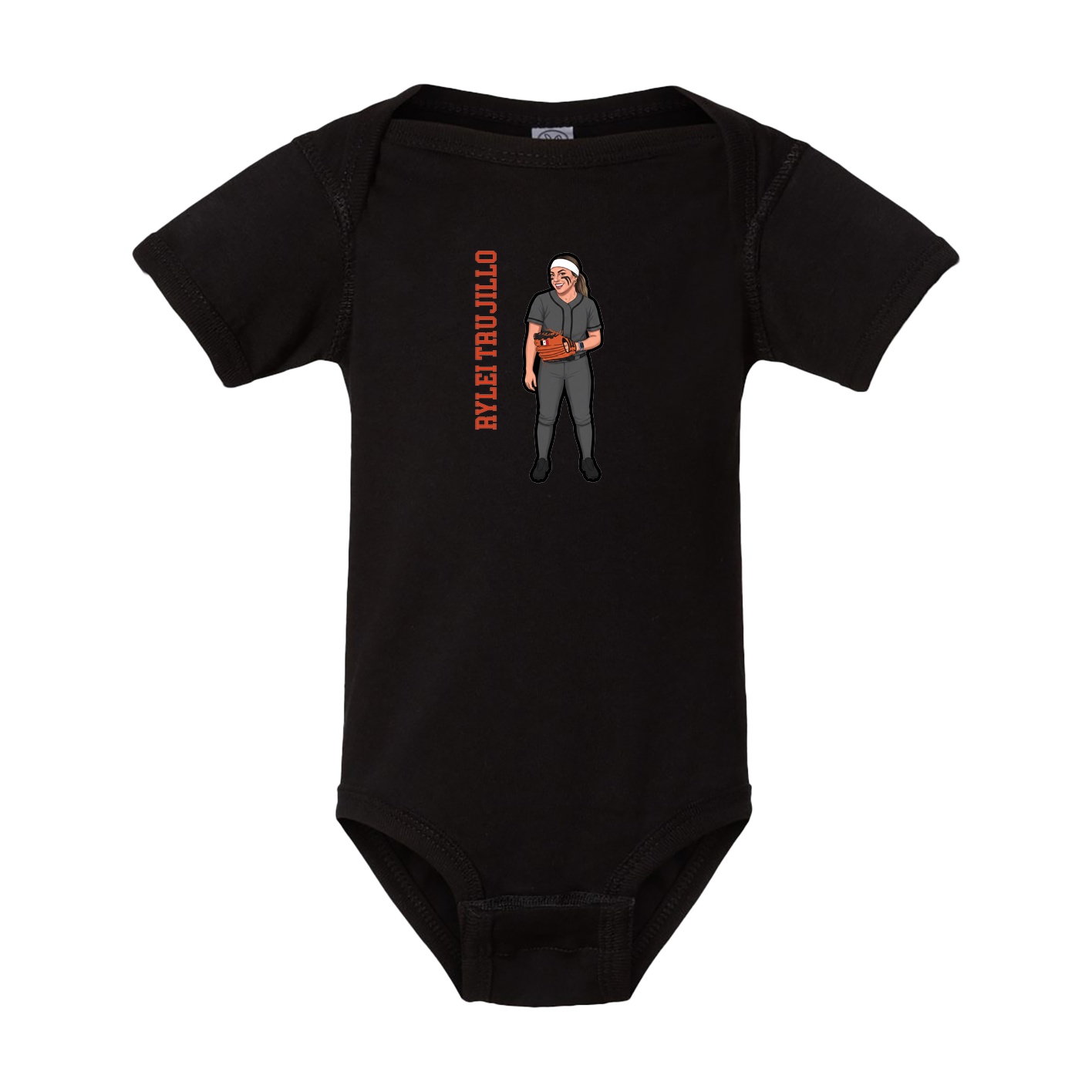 Baby Onesie — Name Vertical in Black