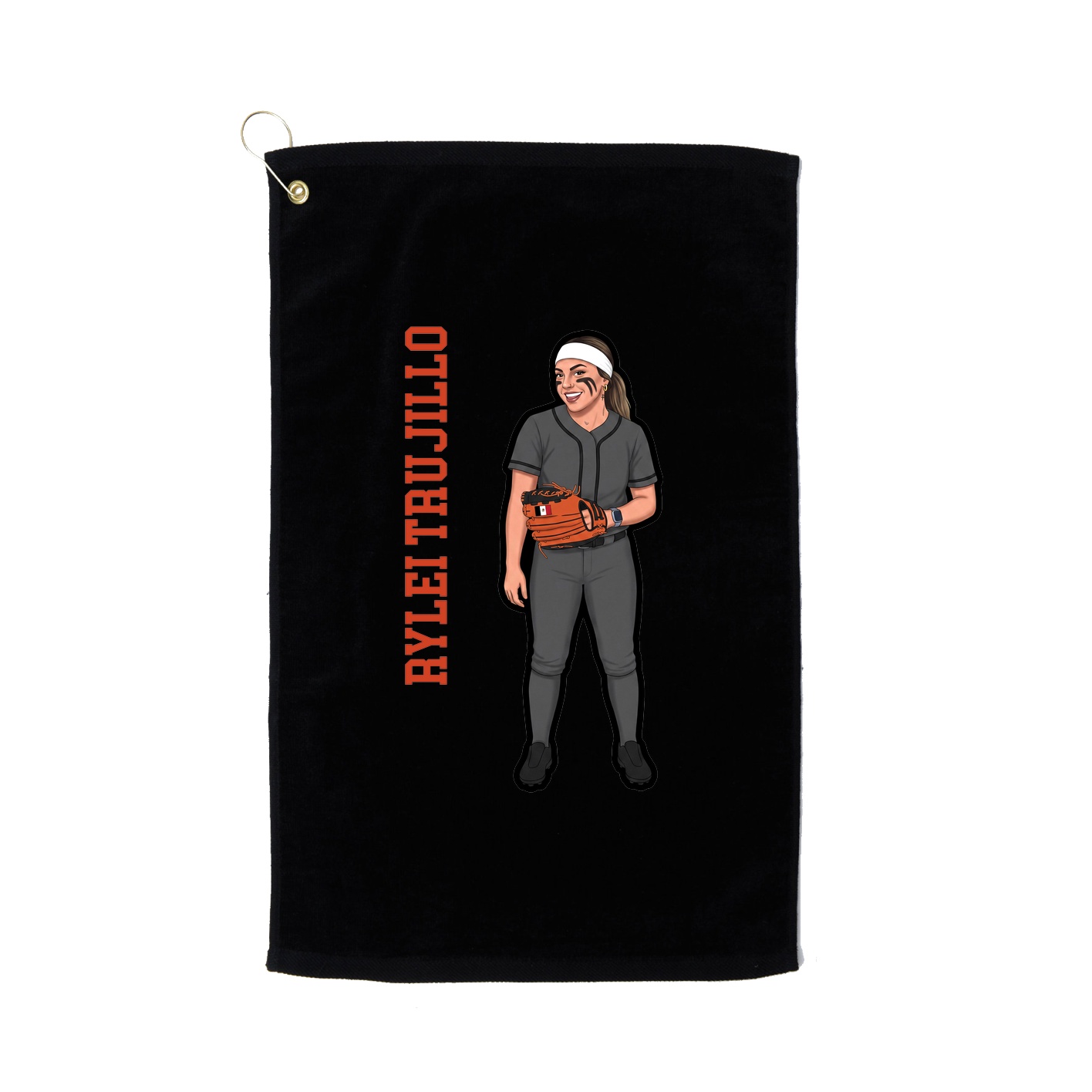 Golf Towel — Name Vertical in Black