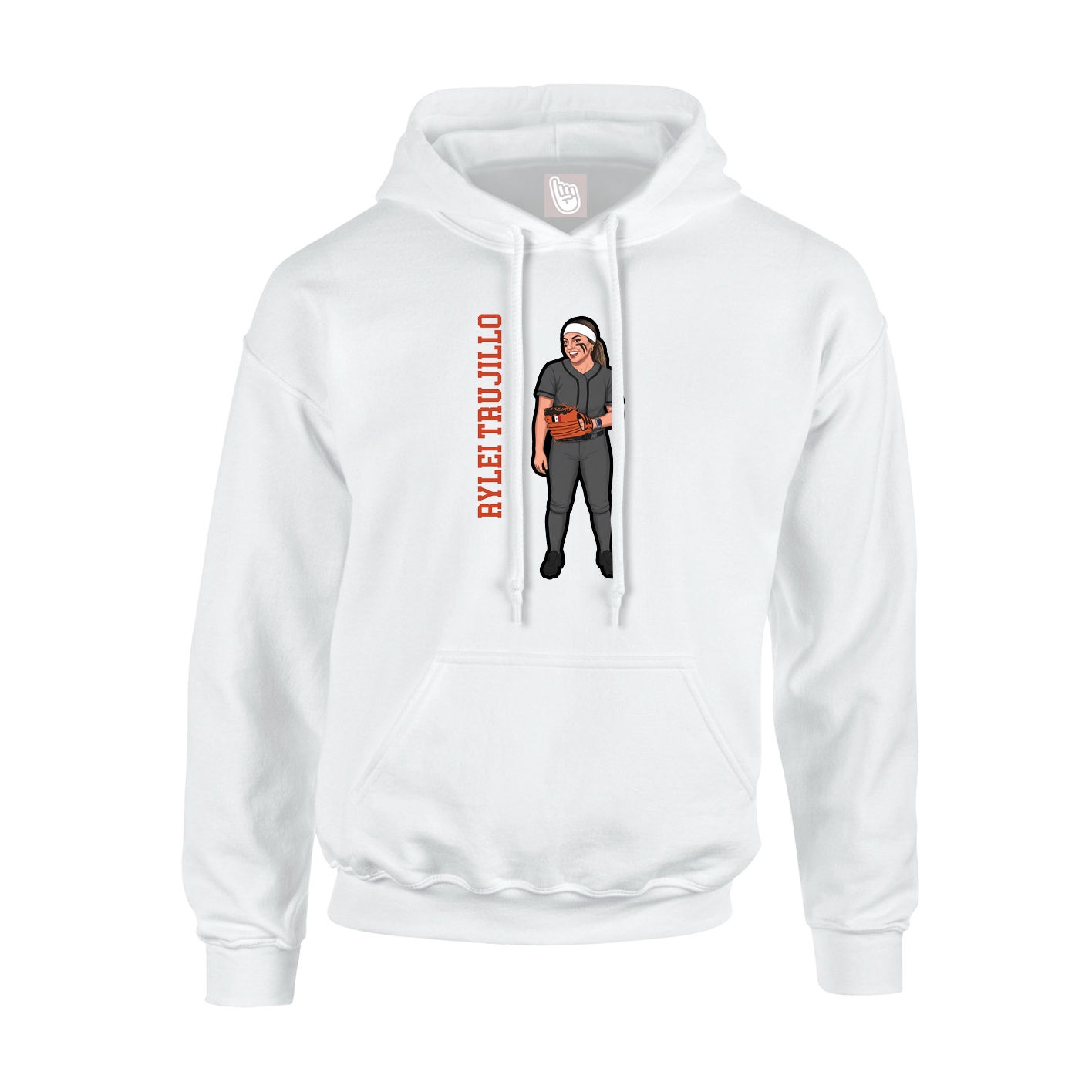 Youth Hoodie — Name Vertical in White