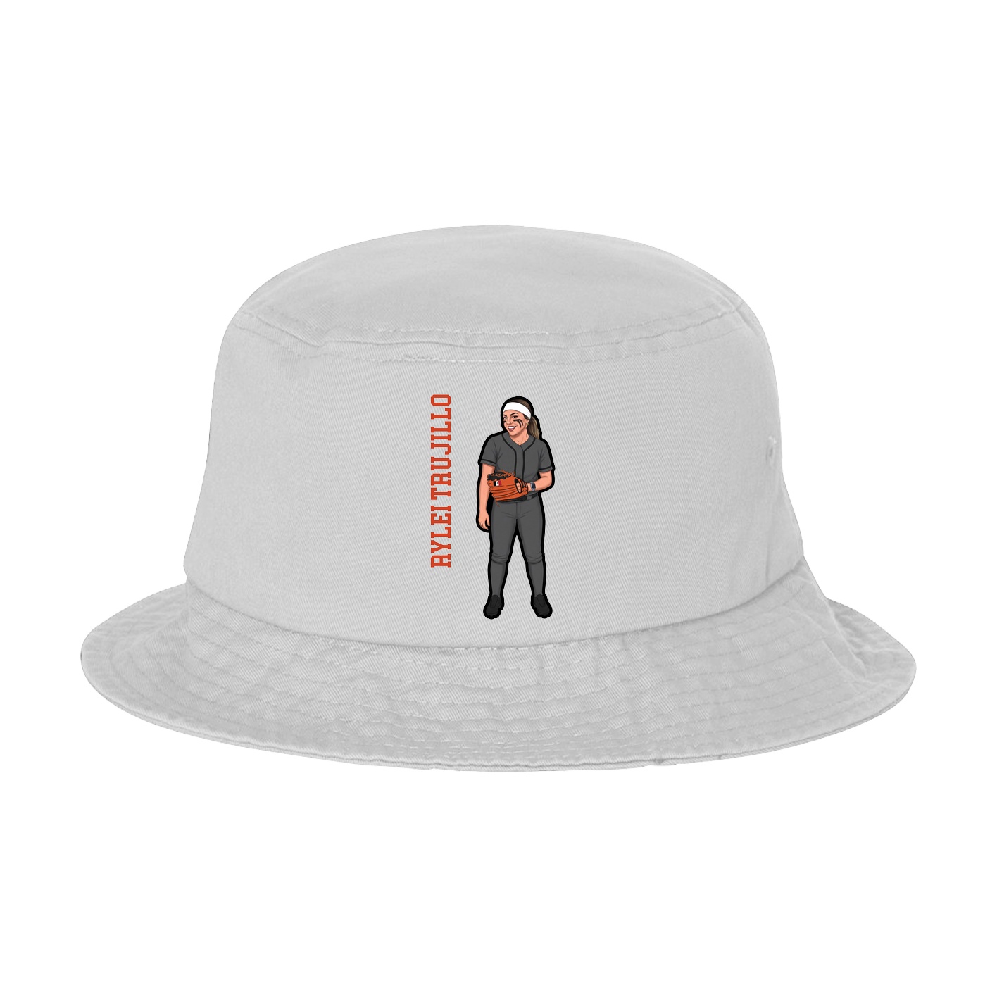 Bucket Cap — Name Vertical in White