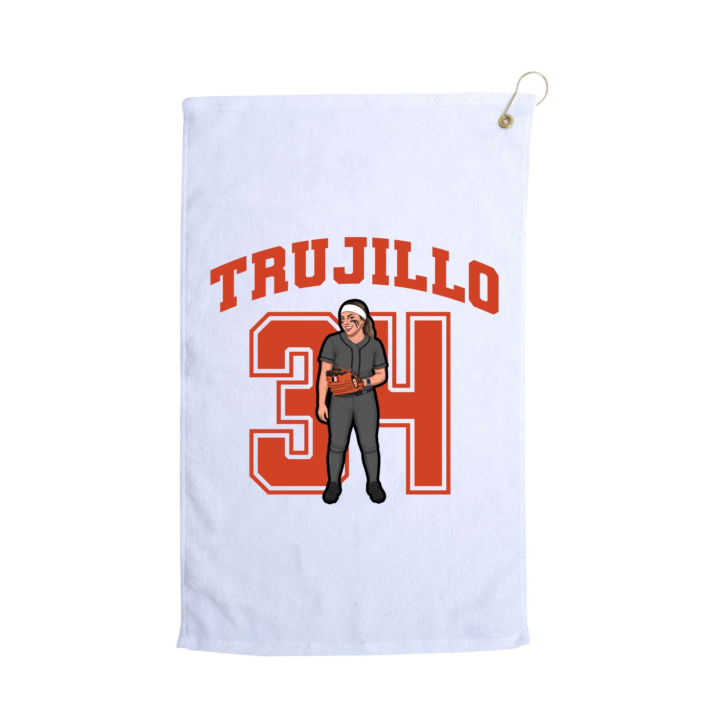 Golf Towel — Number in White