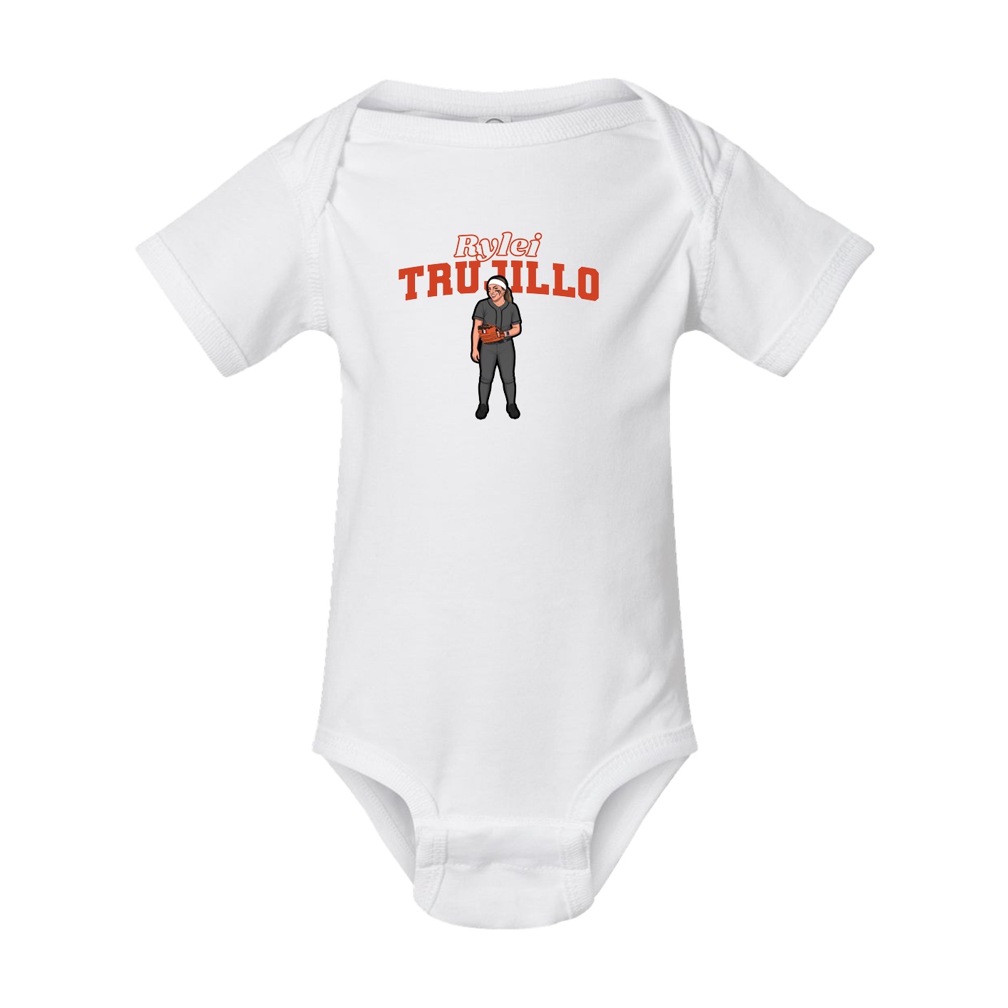 Baby Onesie — Name Arch in White