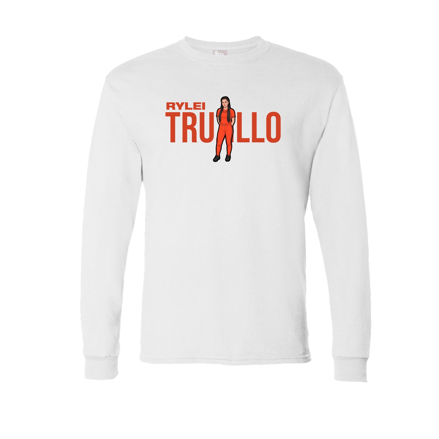 Long Sleeve Tee — Player Name in White