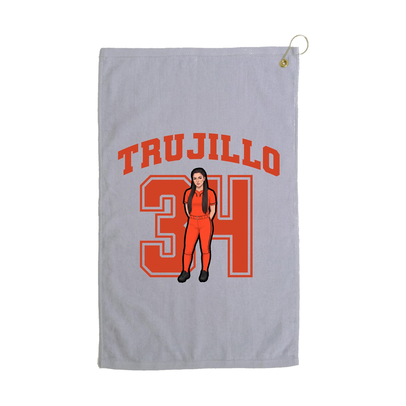 Golf Towel — Number in Grey