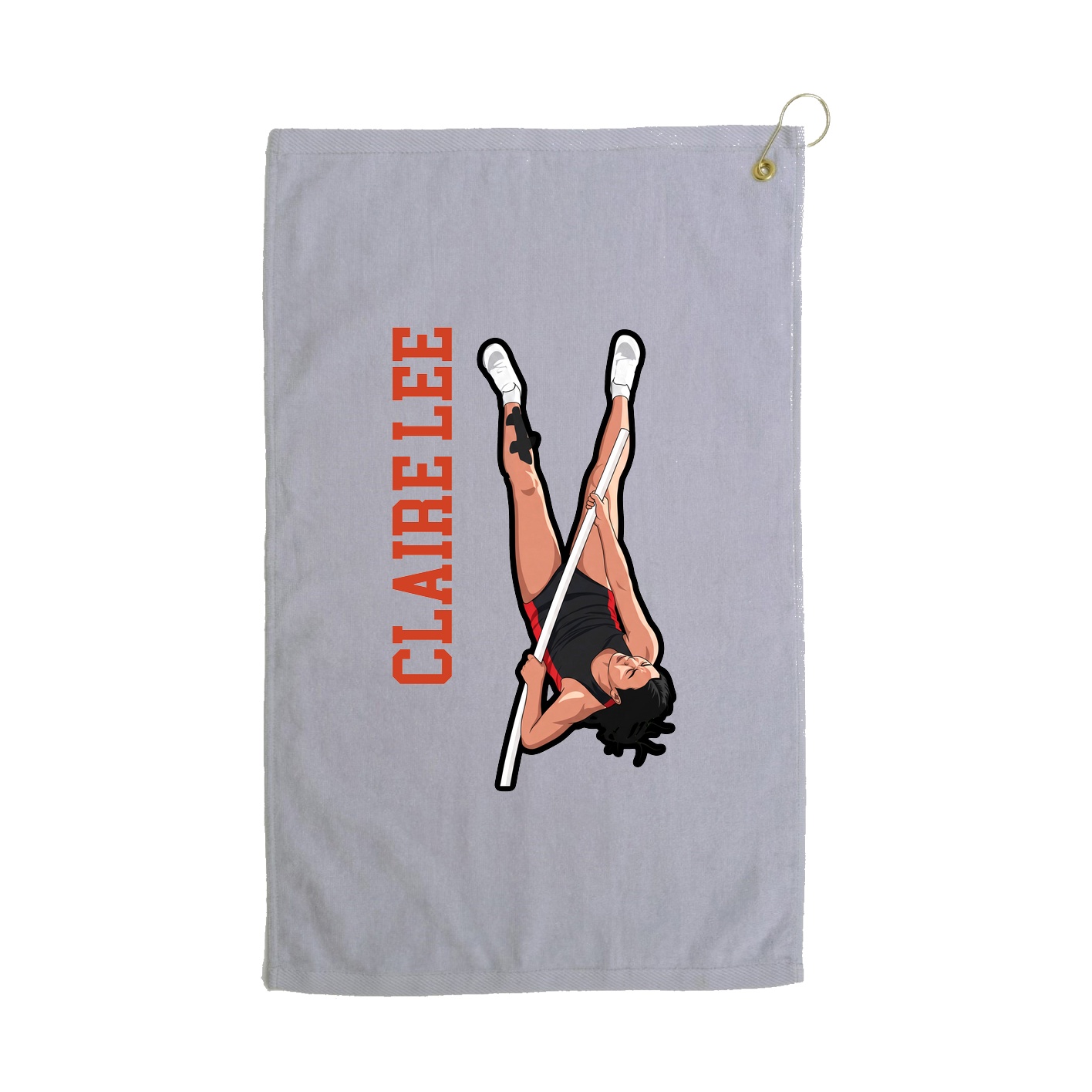 Golf Towel — Name Vertical in Grey