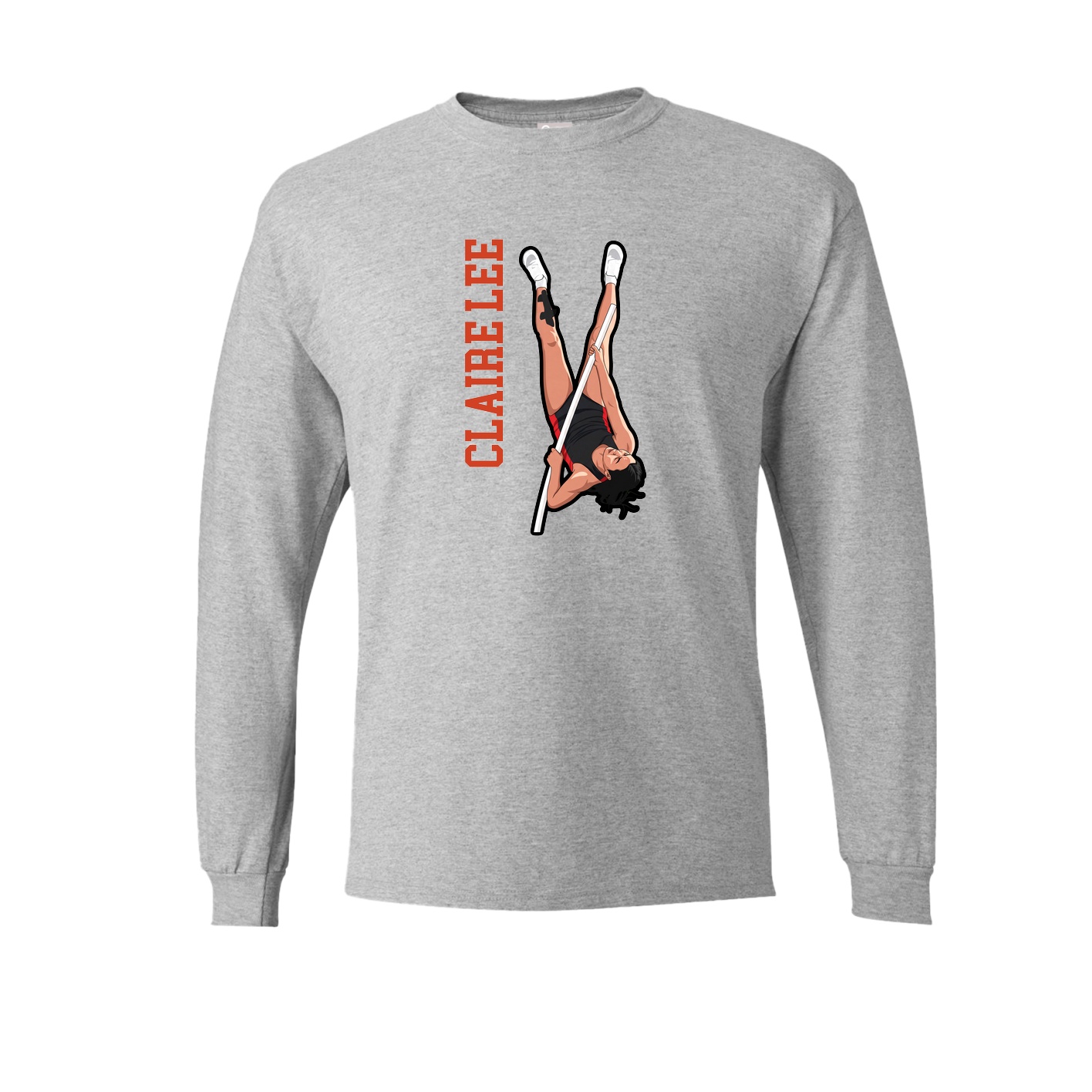 Long Sleeve Tee — Name Vertical in Grey