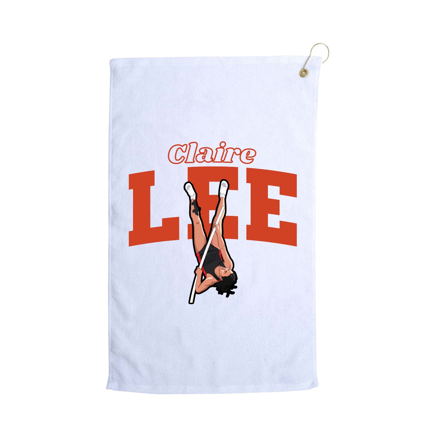 Golf Towel — Name Arch in White