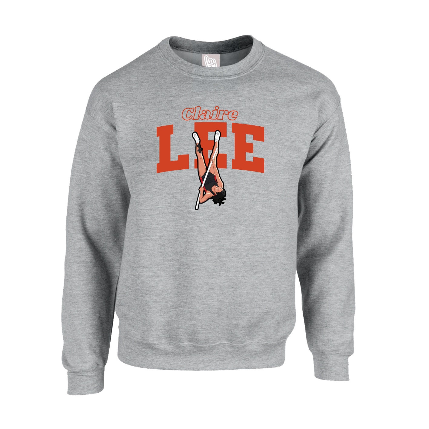 Fleece Crew — Name Arch in Grey