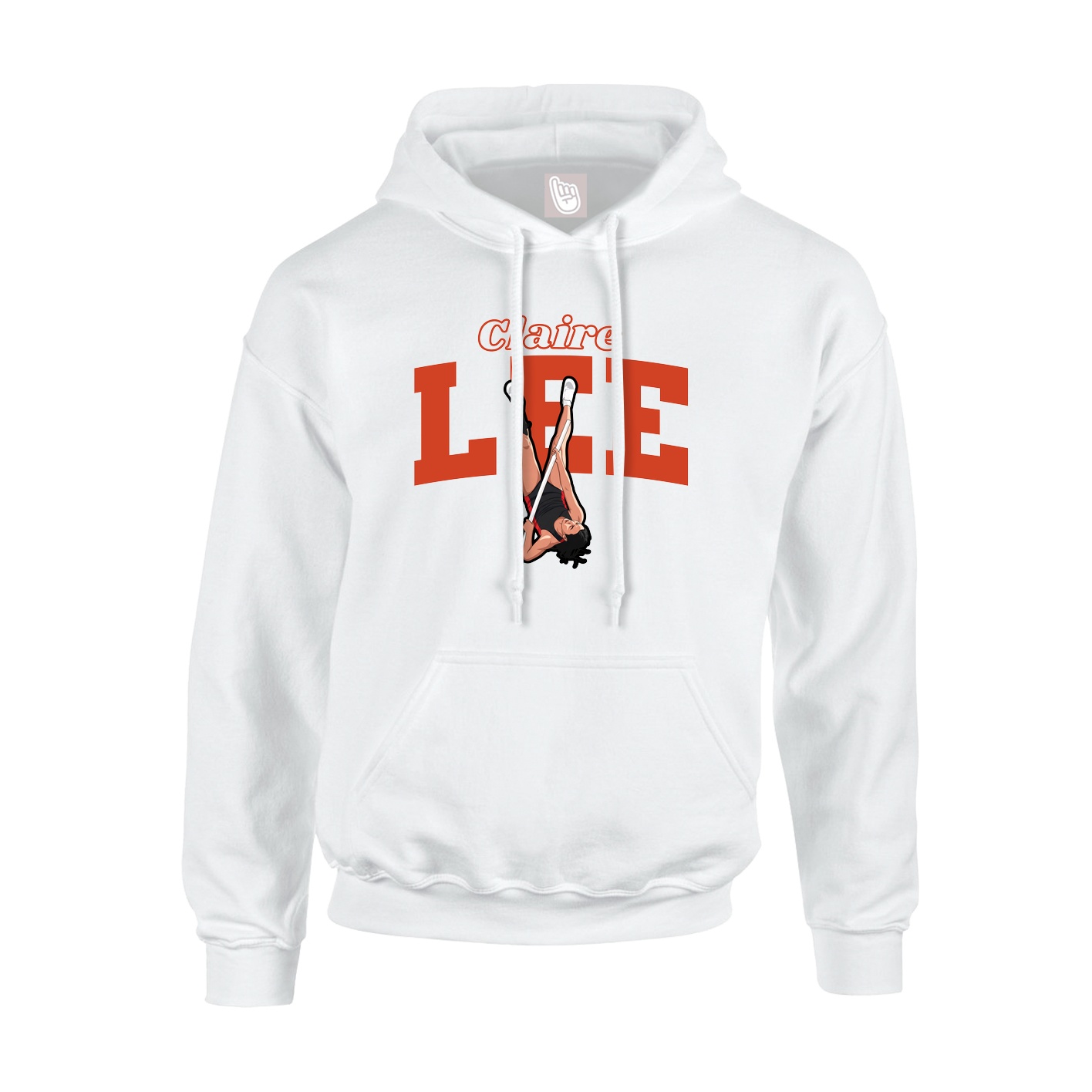 Youth Hoodie — Name Arch in White