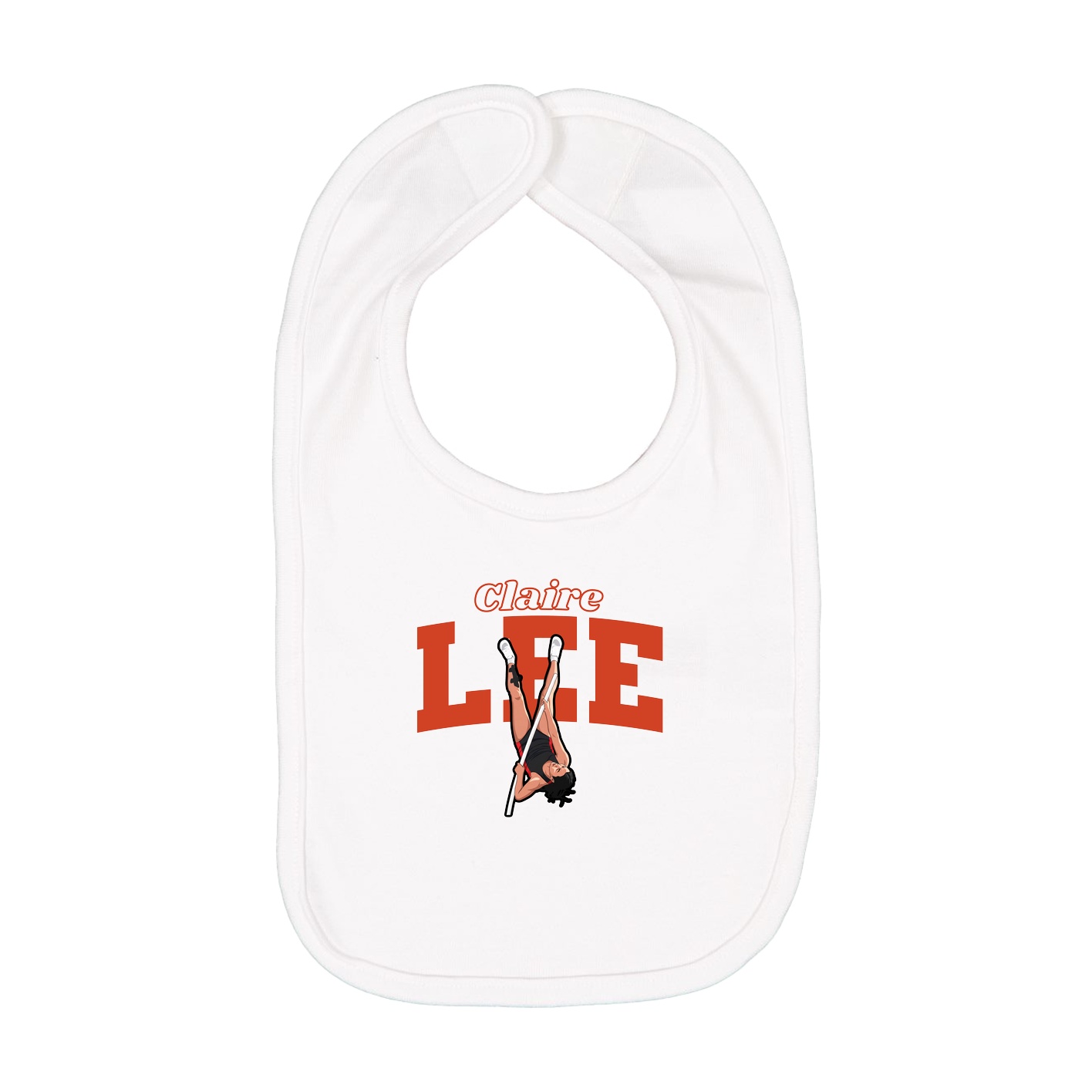 Infant Bib — Name Arch in White